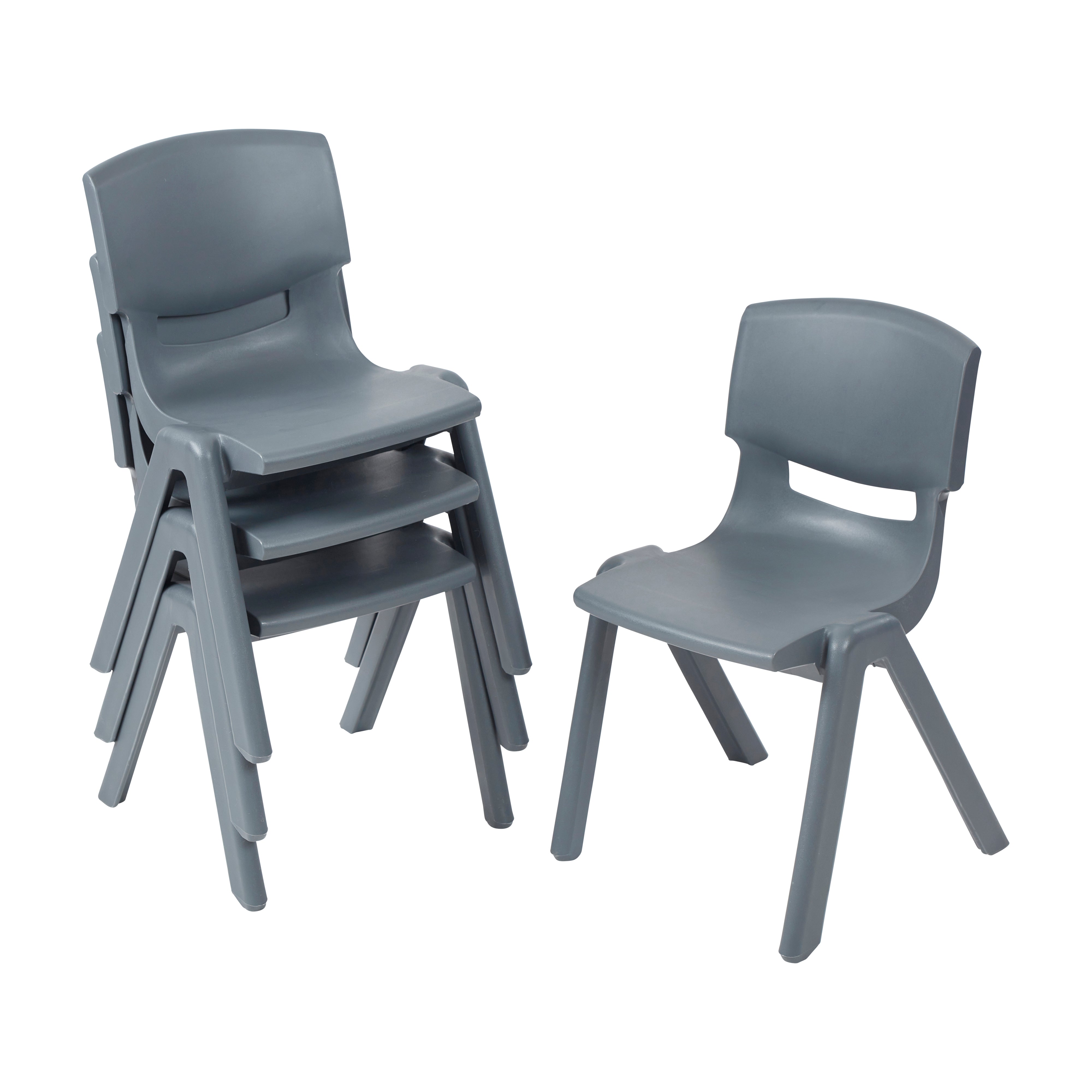 Plastic School Stackable Chair, 14in, 4-Pack