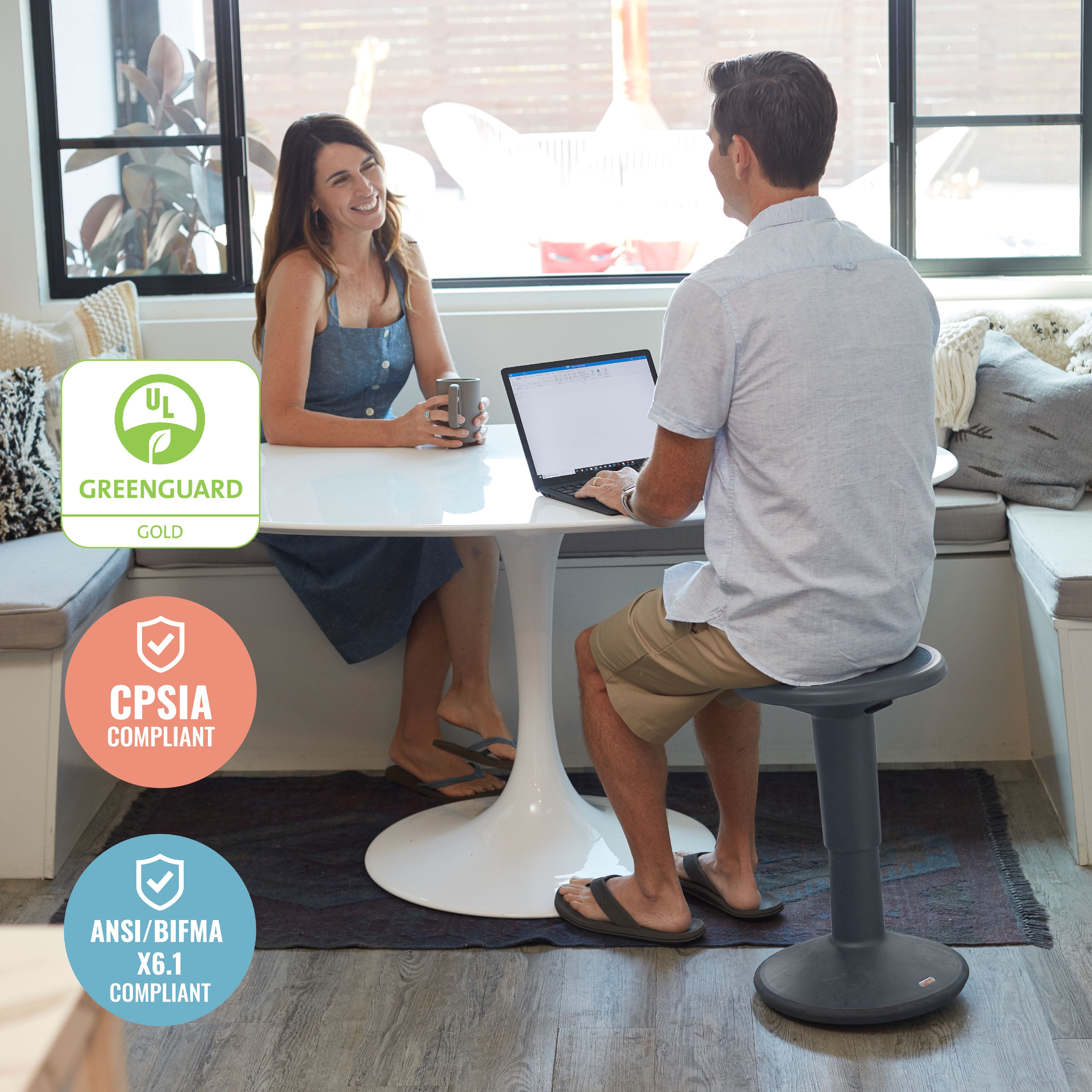 SitWell Wobble Stool, Adjustable Height