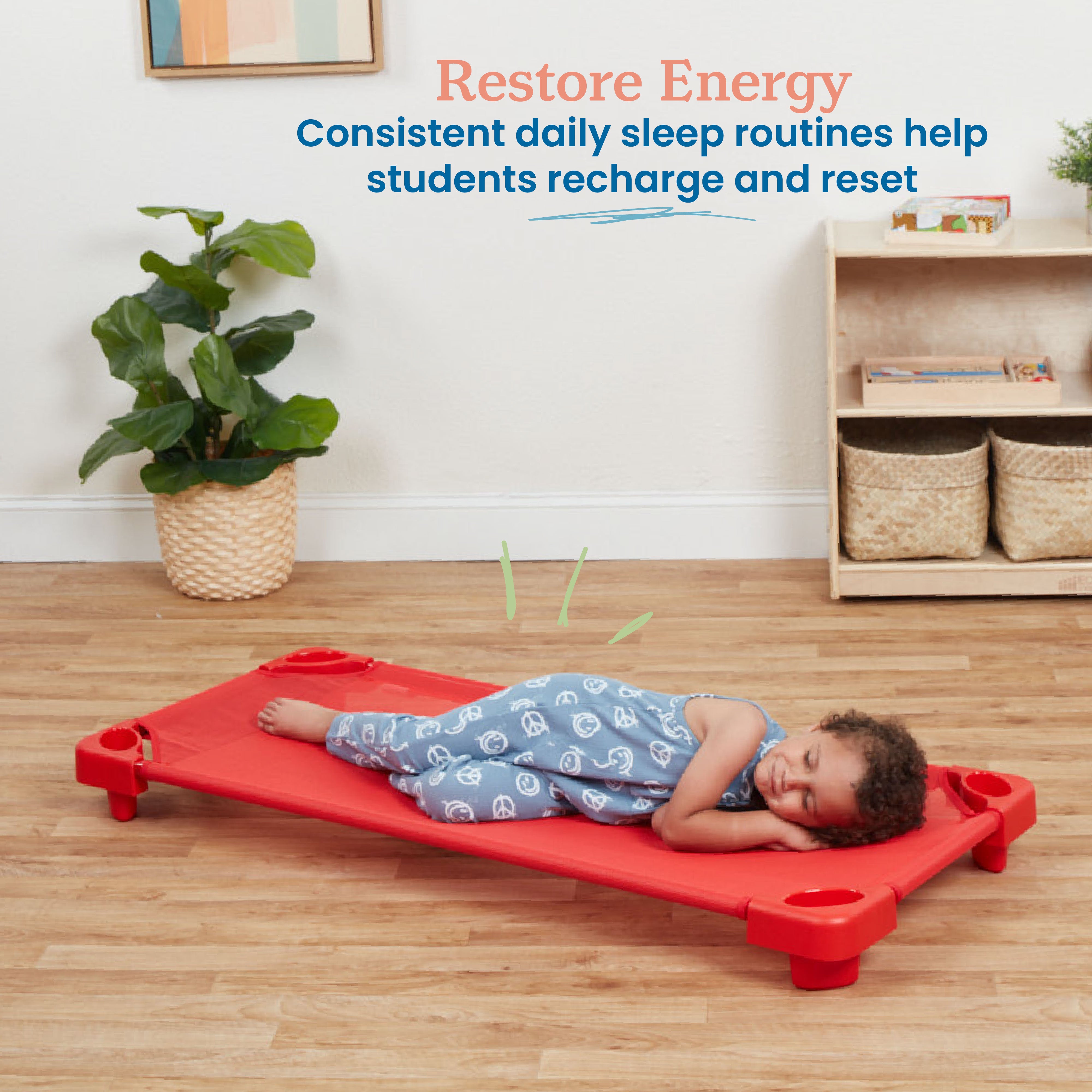Stackable Kiddie Cots with Trolley, RTA, Standard, 6-Pack