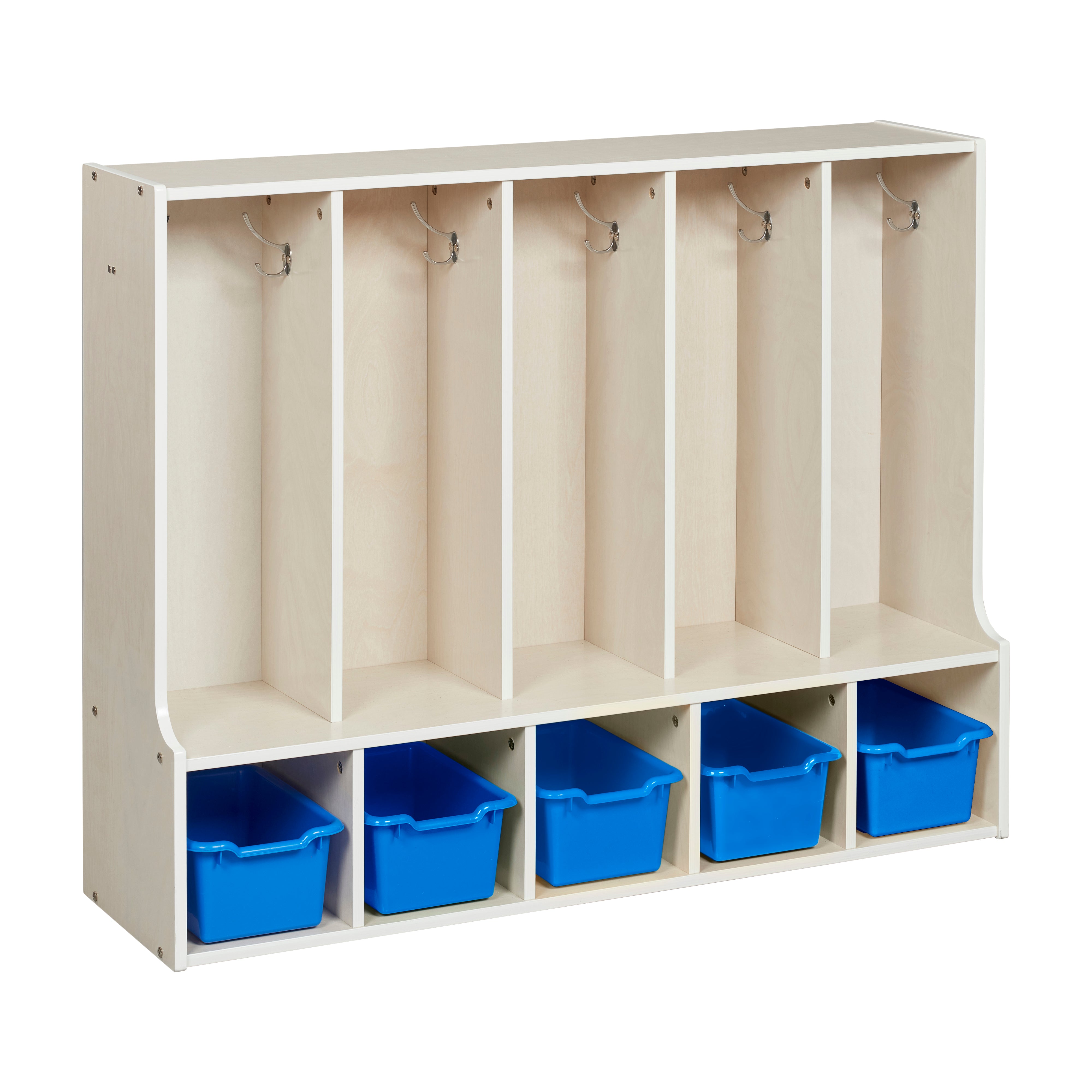 Streamline 5-Section Toddler Coat Locker with Bench and Bins