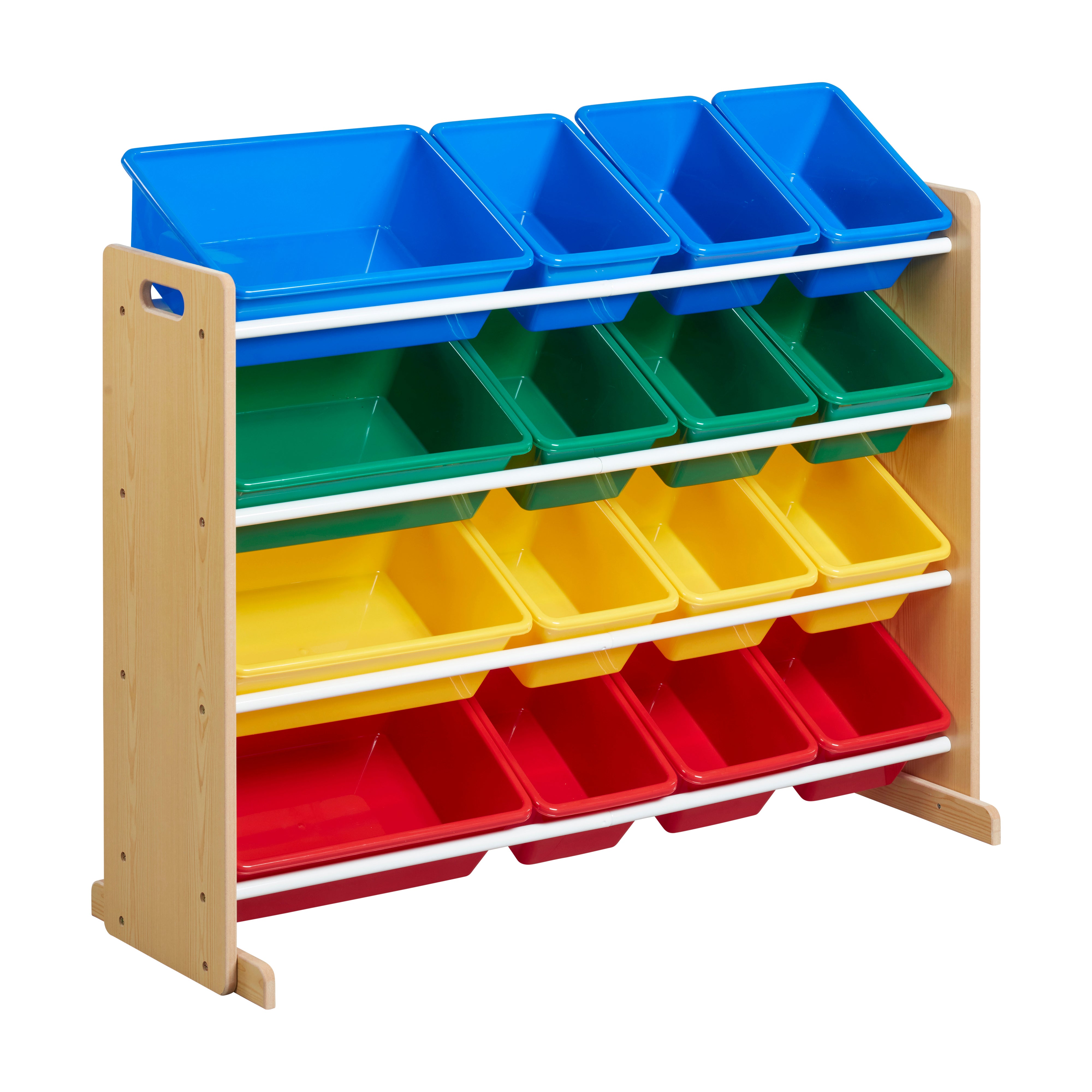 4-Tier Organizer with 16 Removable Plastic Bins, 4x4