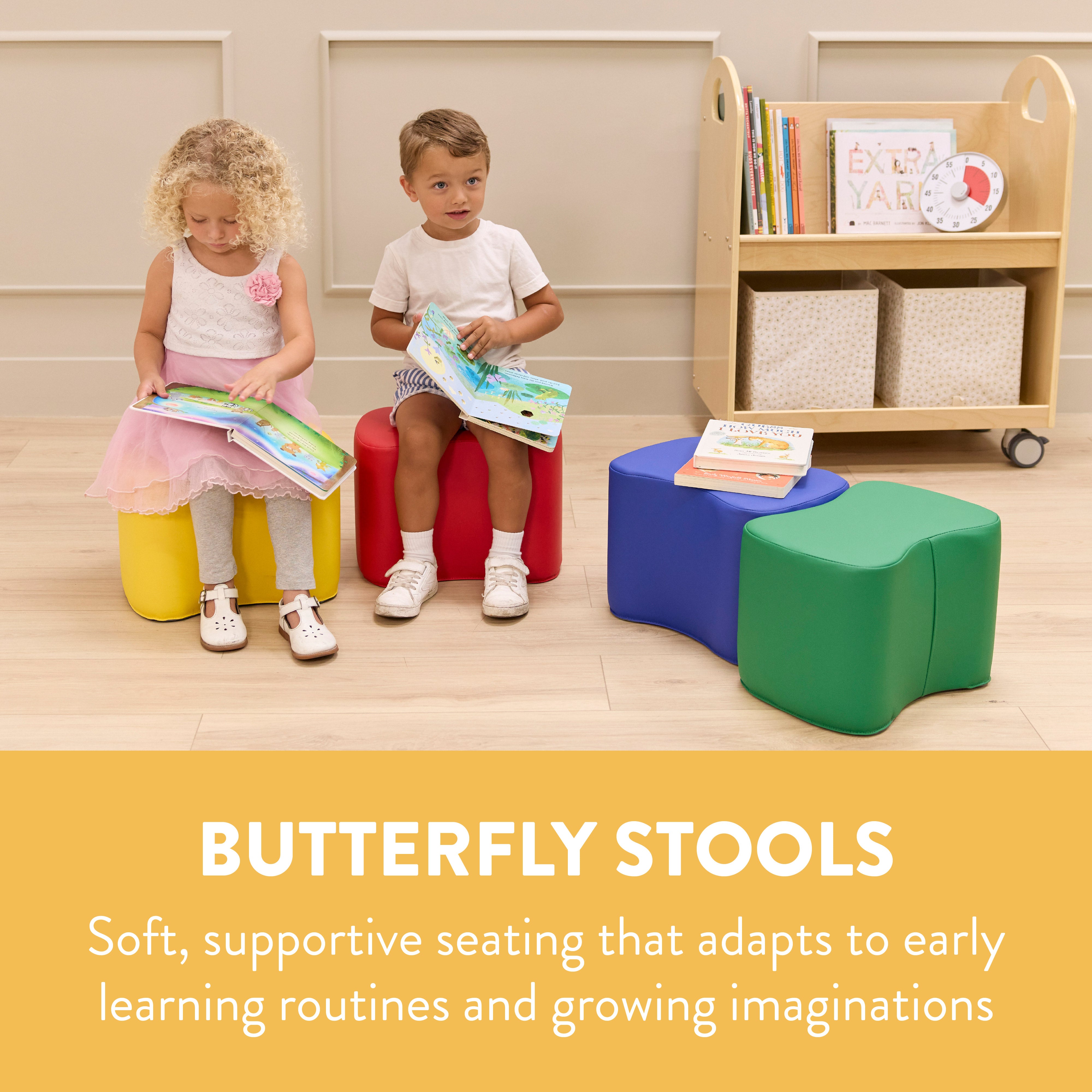 Butterfly Modular Stool Seating Set, 6-Piece