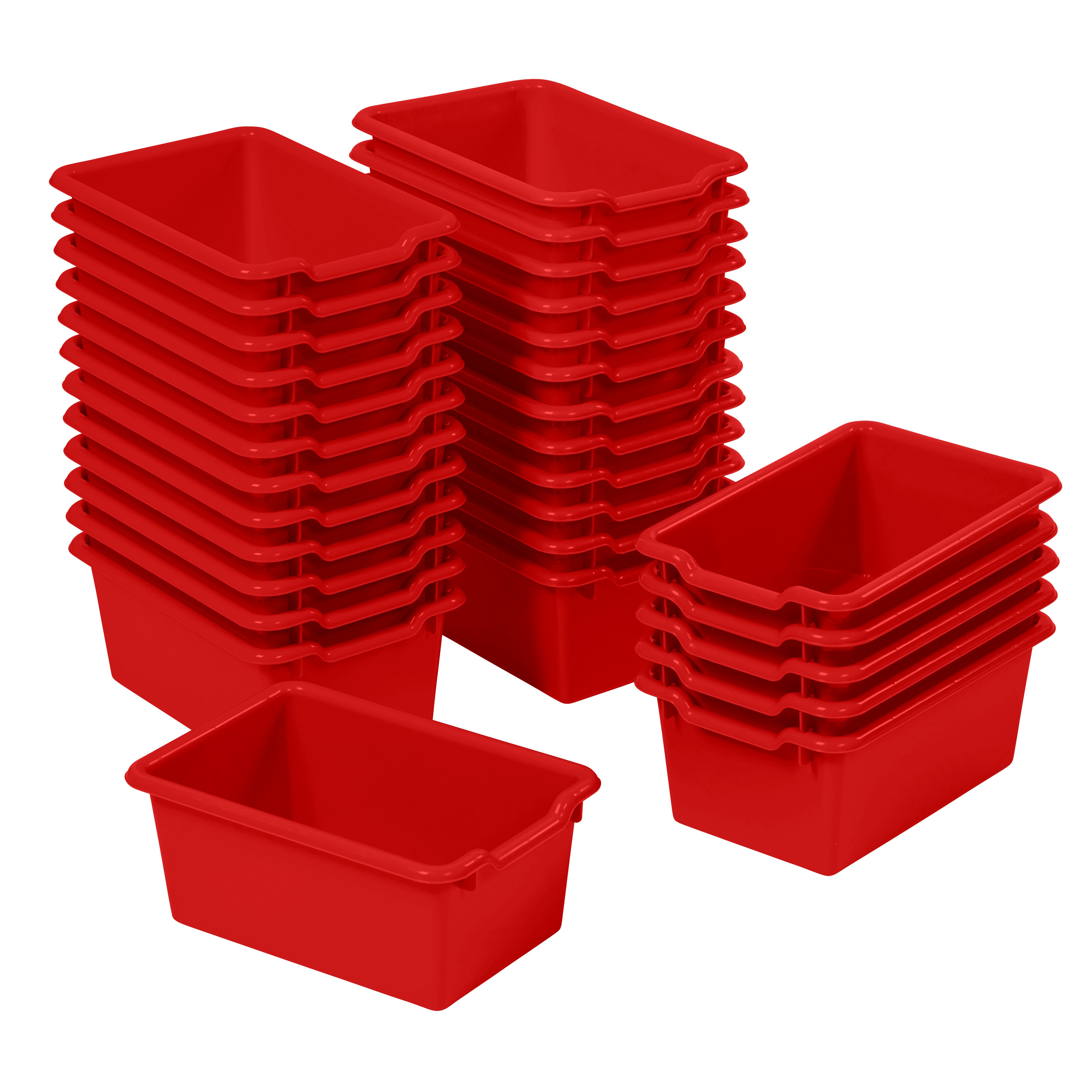 Scoop Front Plastic Storage Bins, 30-Piece