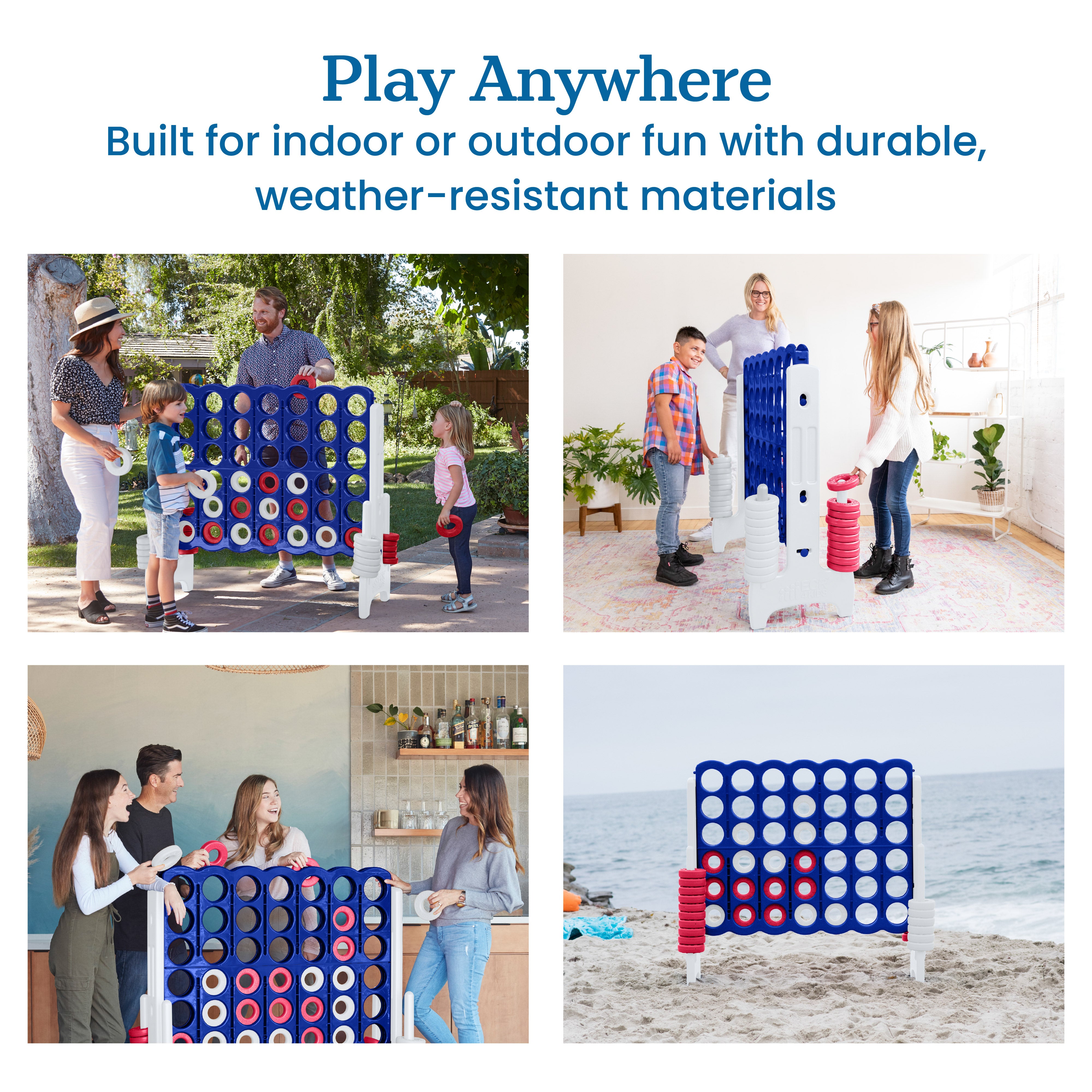 Jumbo 4-To-Score Giant Game with 42 Rings and Reset Sliders