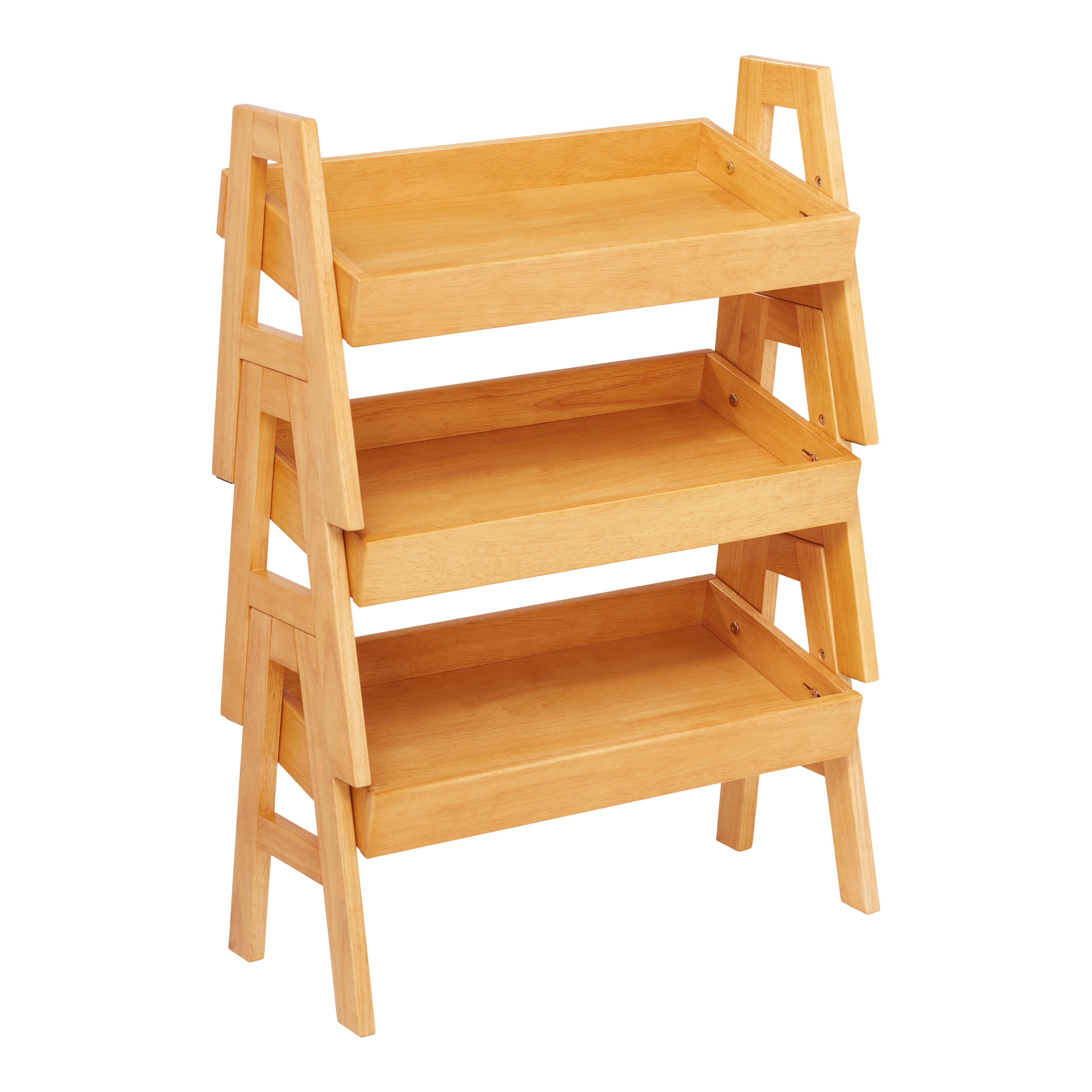 Adjustable Stacking Shelf with Full Edge, 3-Pack