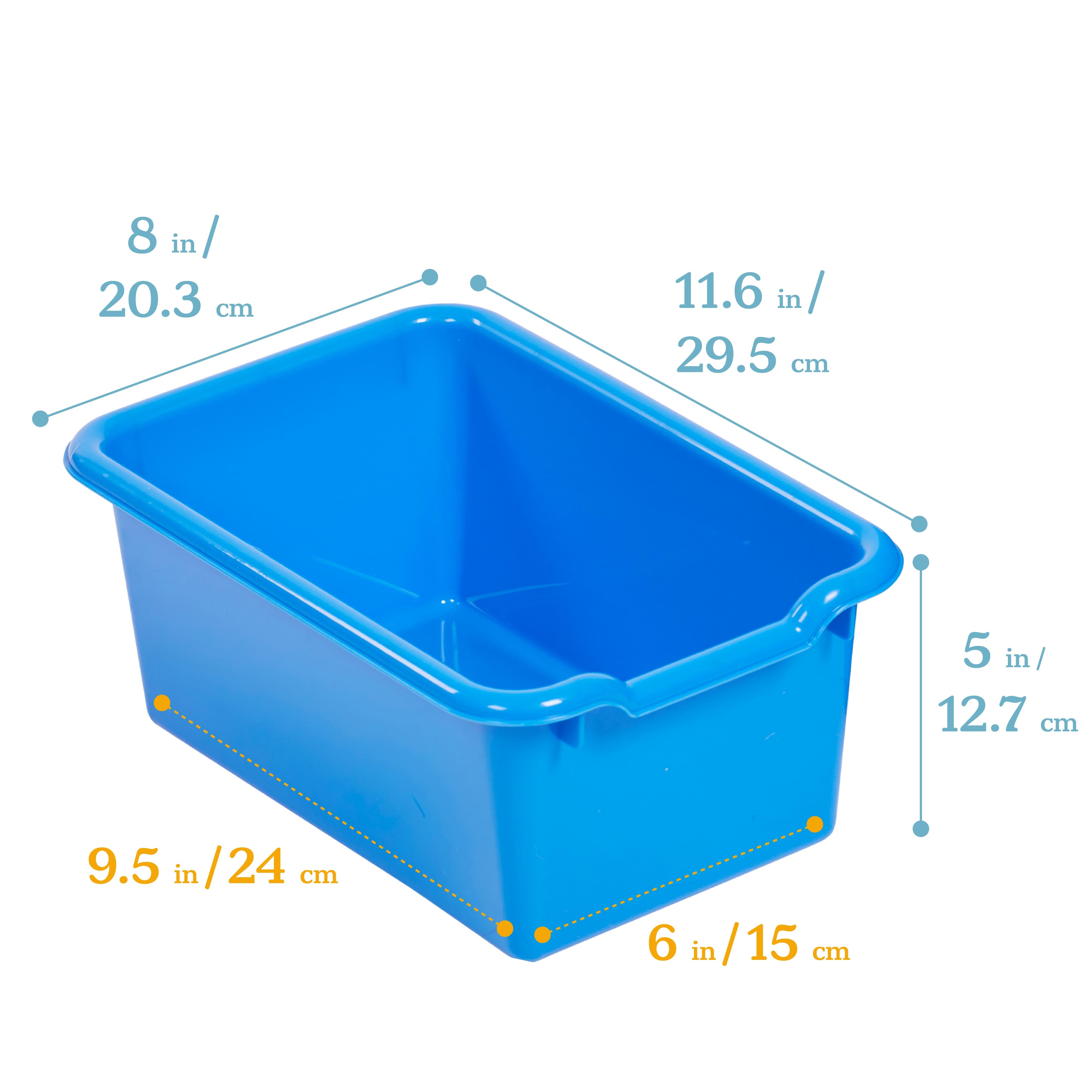 Scoop Front Plastic Storage Bins, 15-Piece