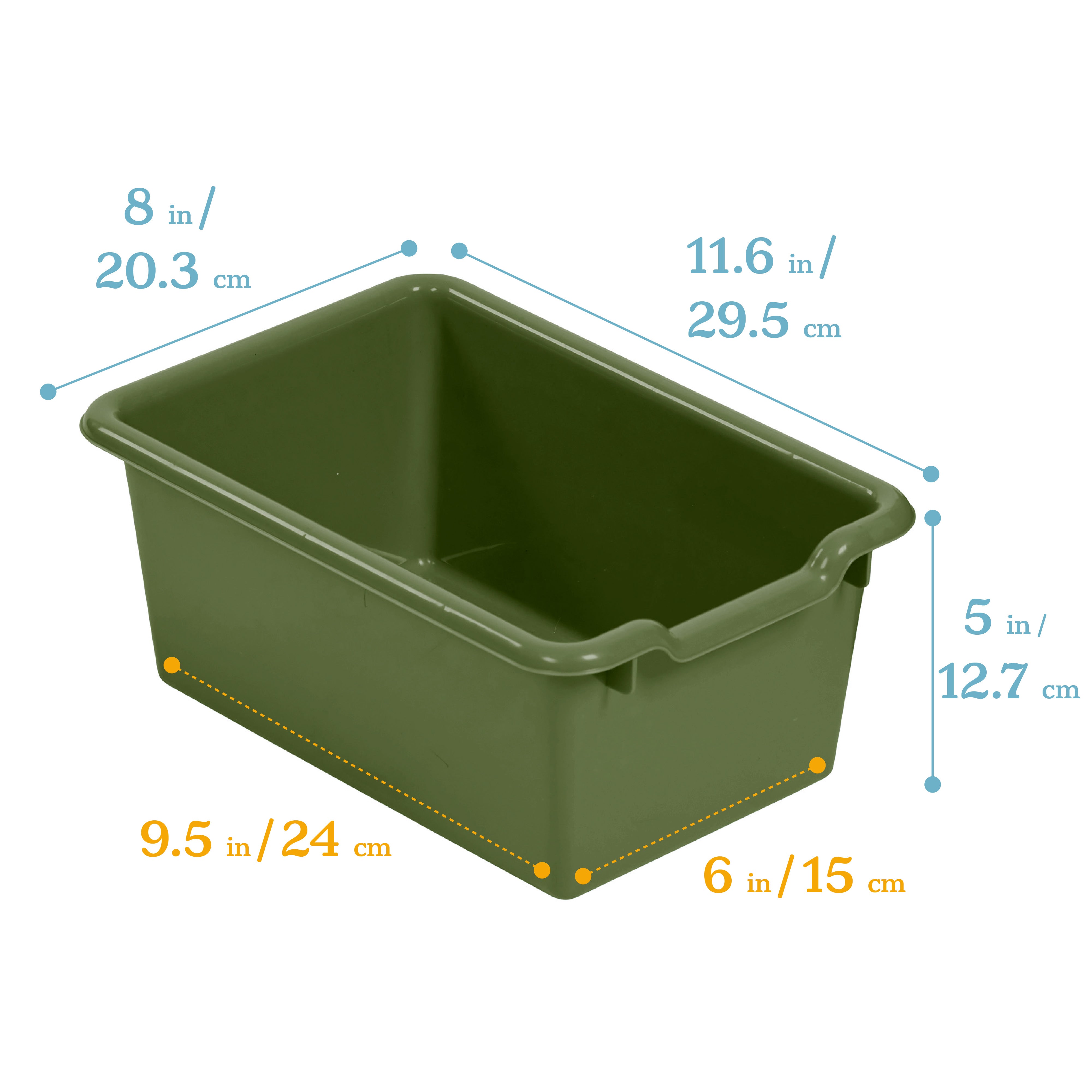 Scoop Front Plastic Storage Bins, 30-Piece