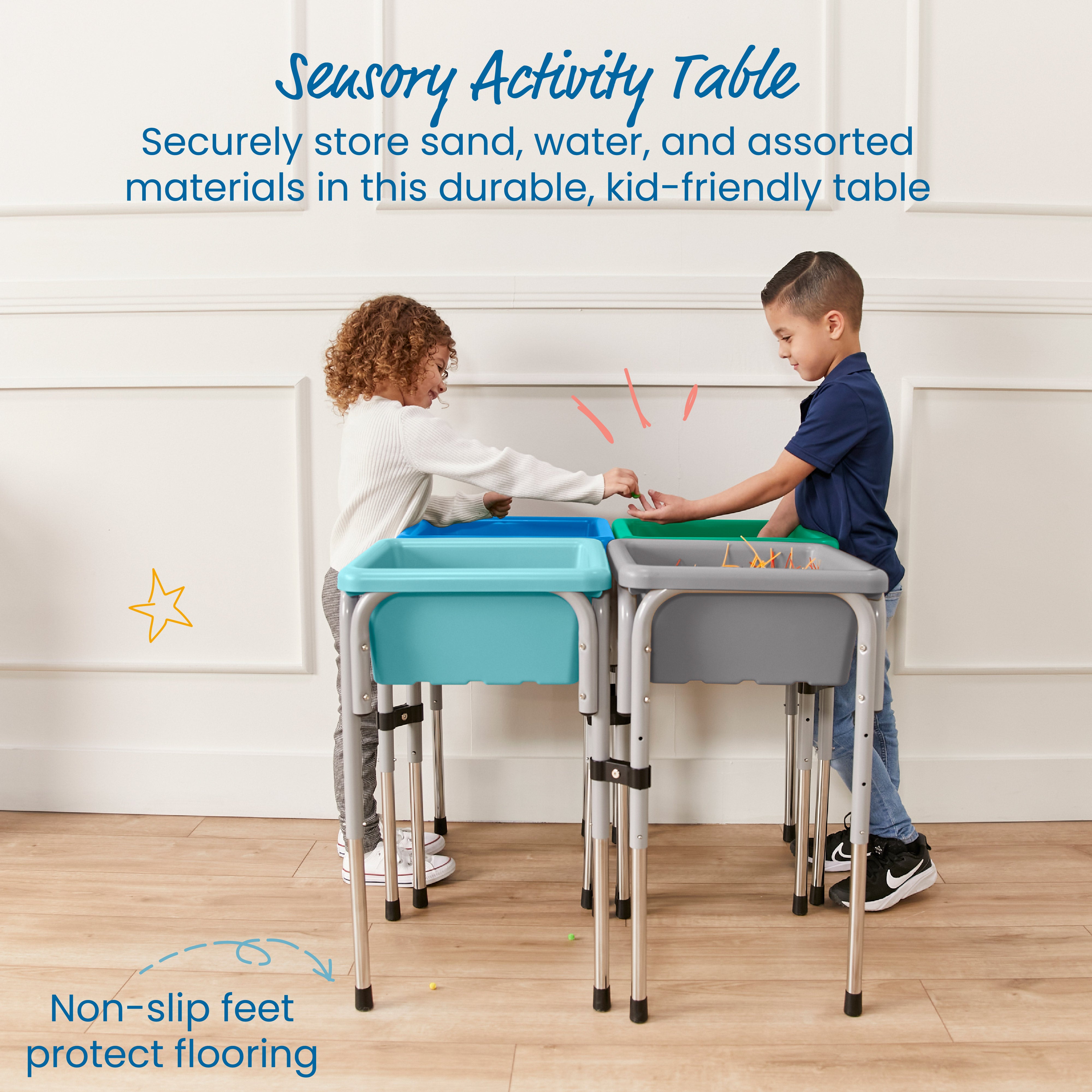 4-Station Sand and Water Adjustable Play Table