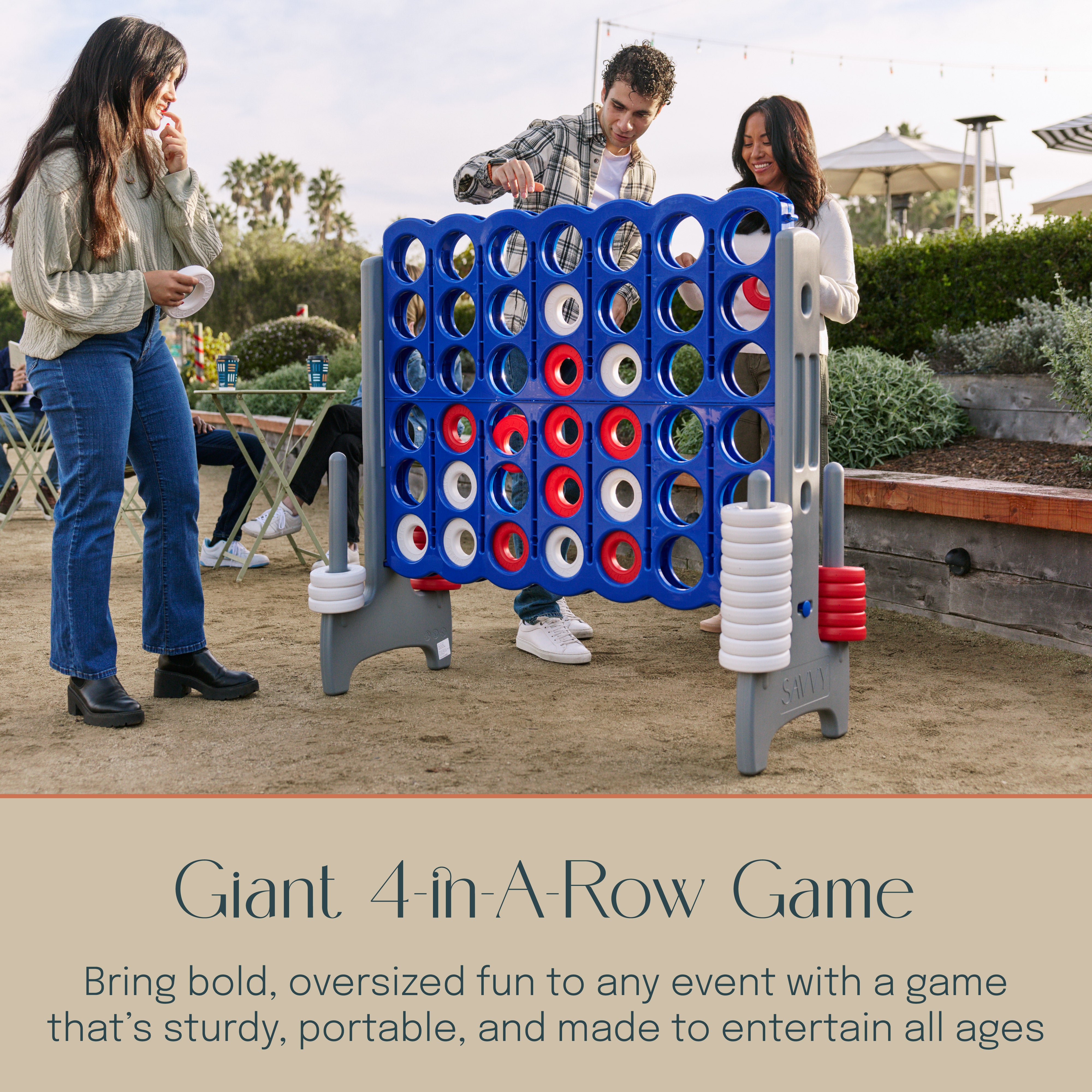 Giant 4-in-A-Row Indoor and Outdoor Yard Game Set, 3.8ft Tall