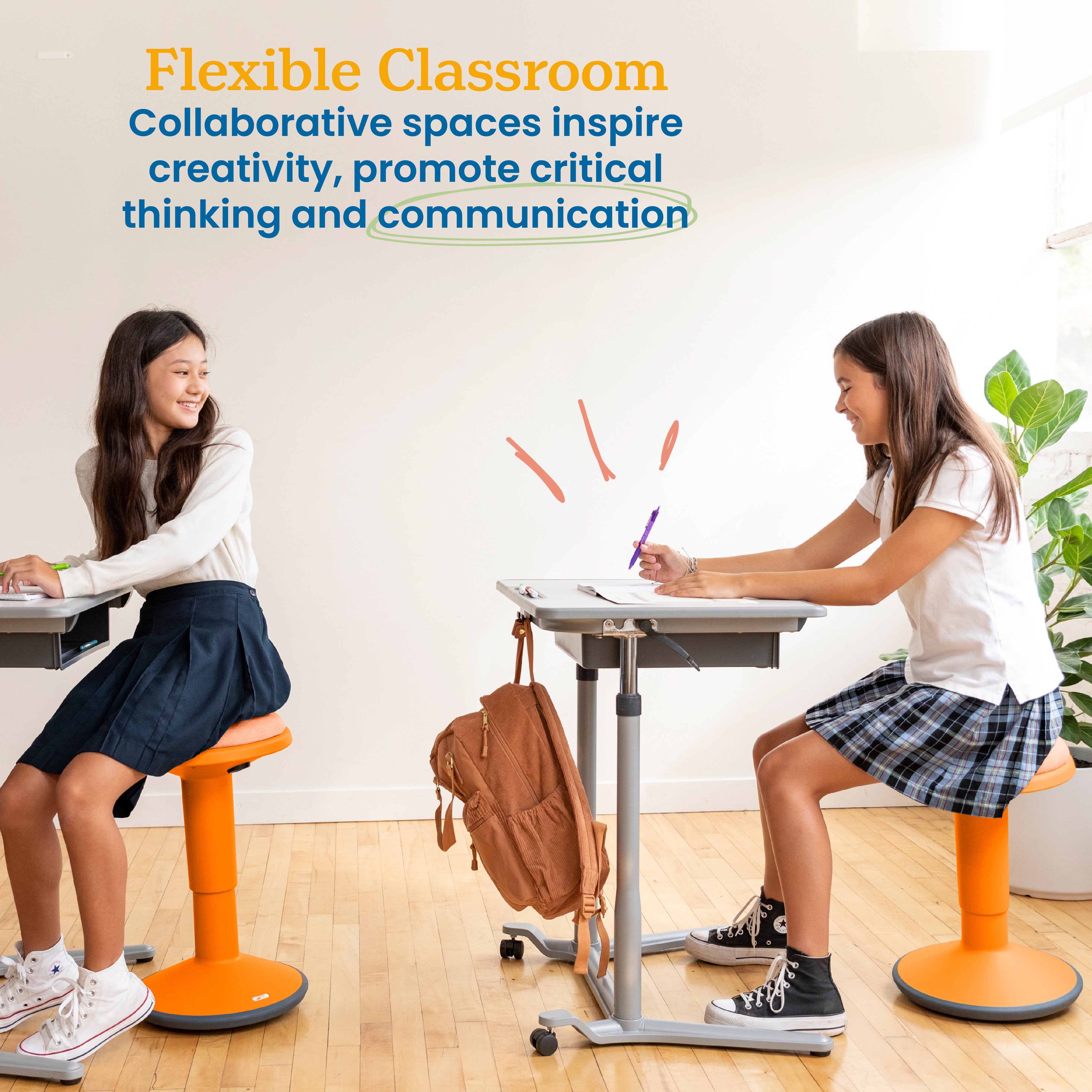 Sitwell Wobble Stool with Cushion, Adjustable Height