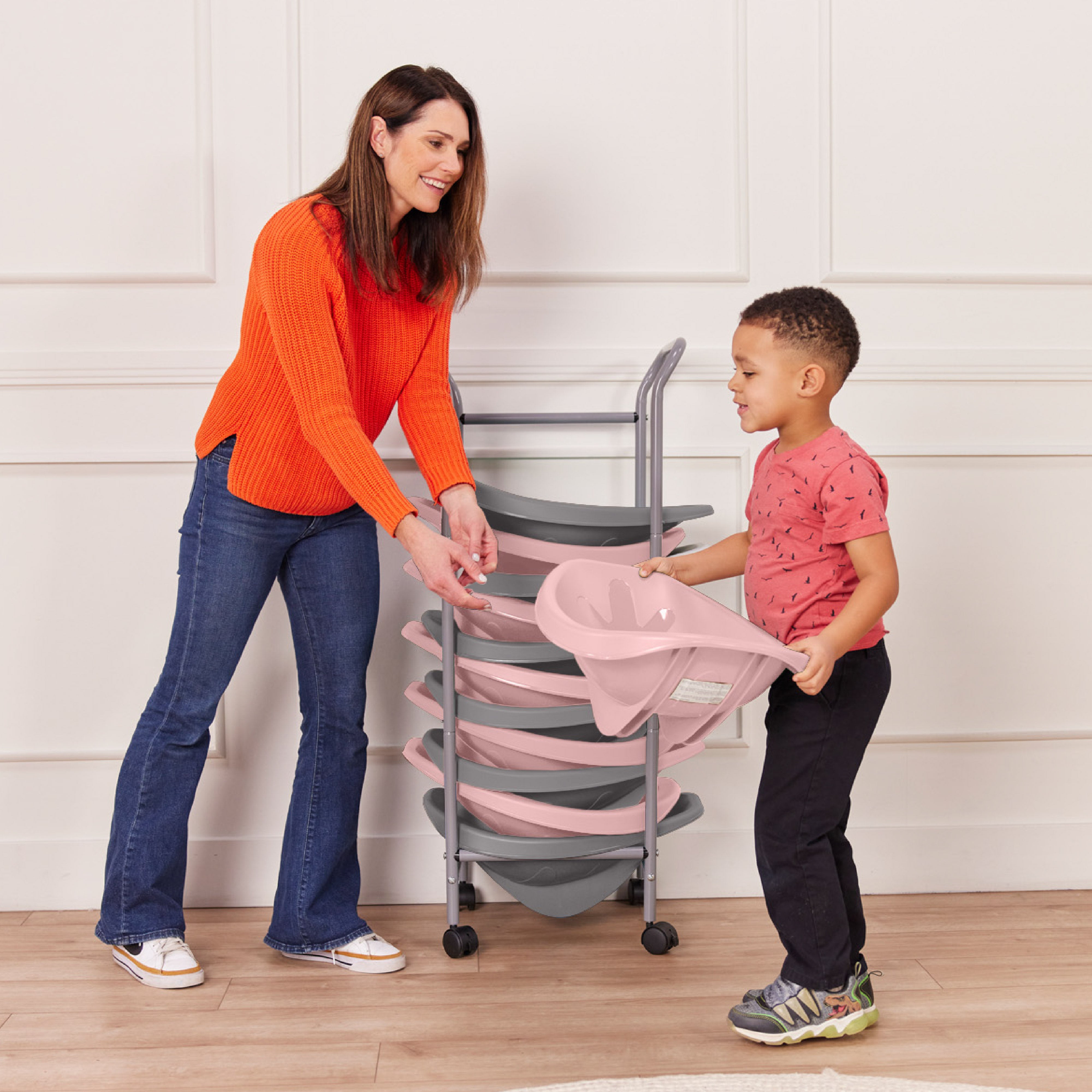 Mobile Leaf Seat Cart with 12 Leaf Floor Seats, Flexible Seating