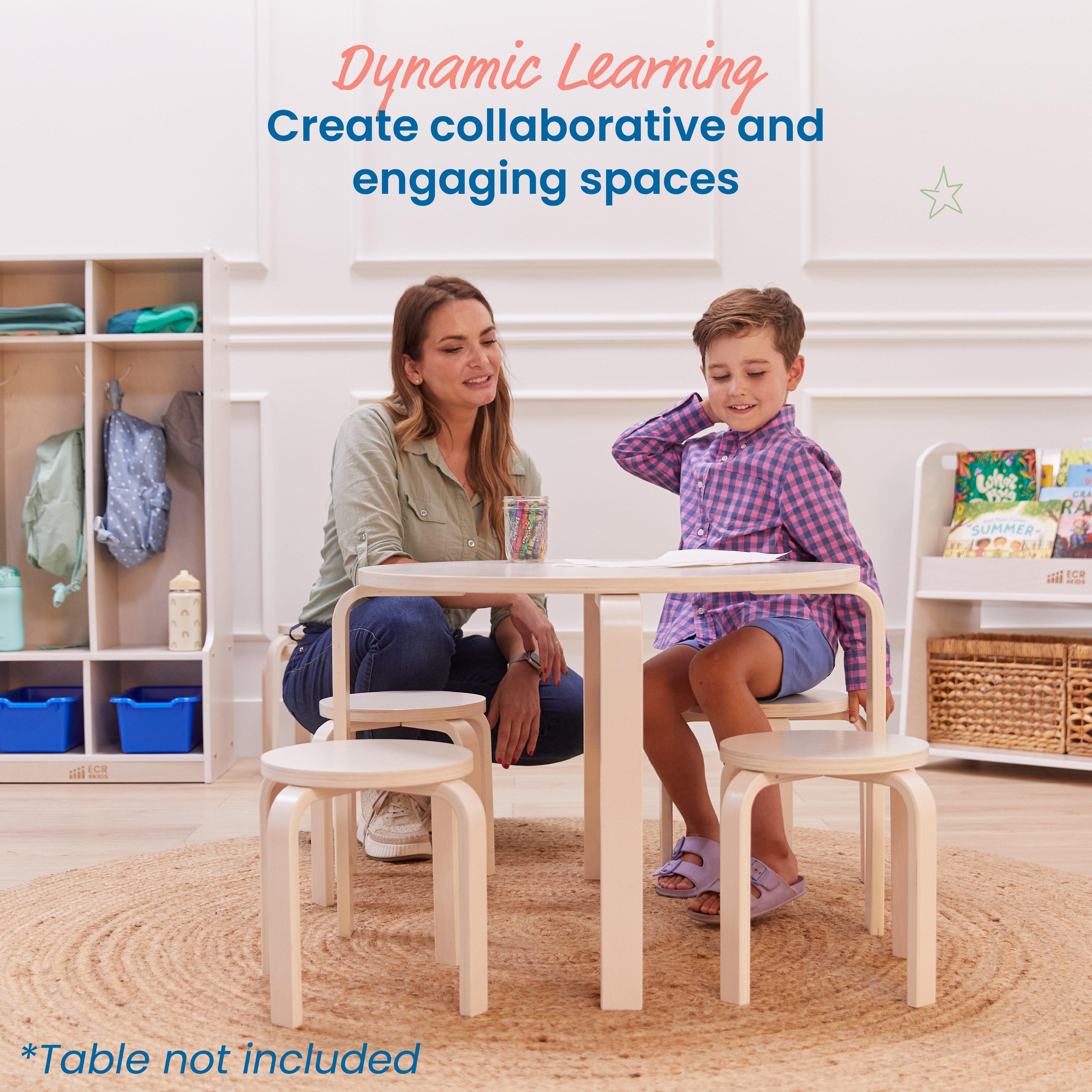 Bentwood Stackable Stools, 6-Piece