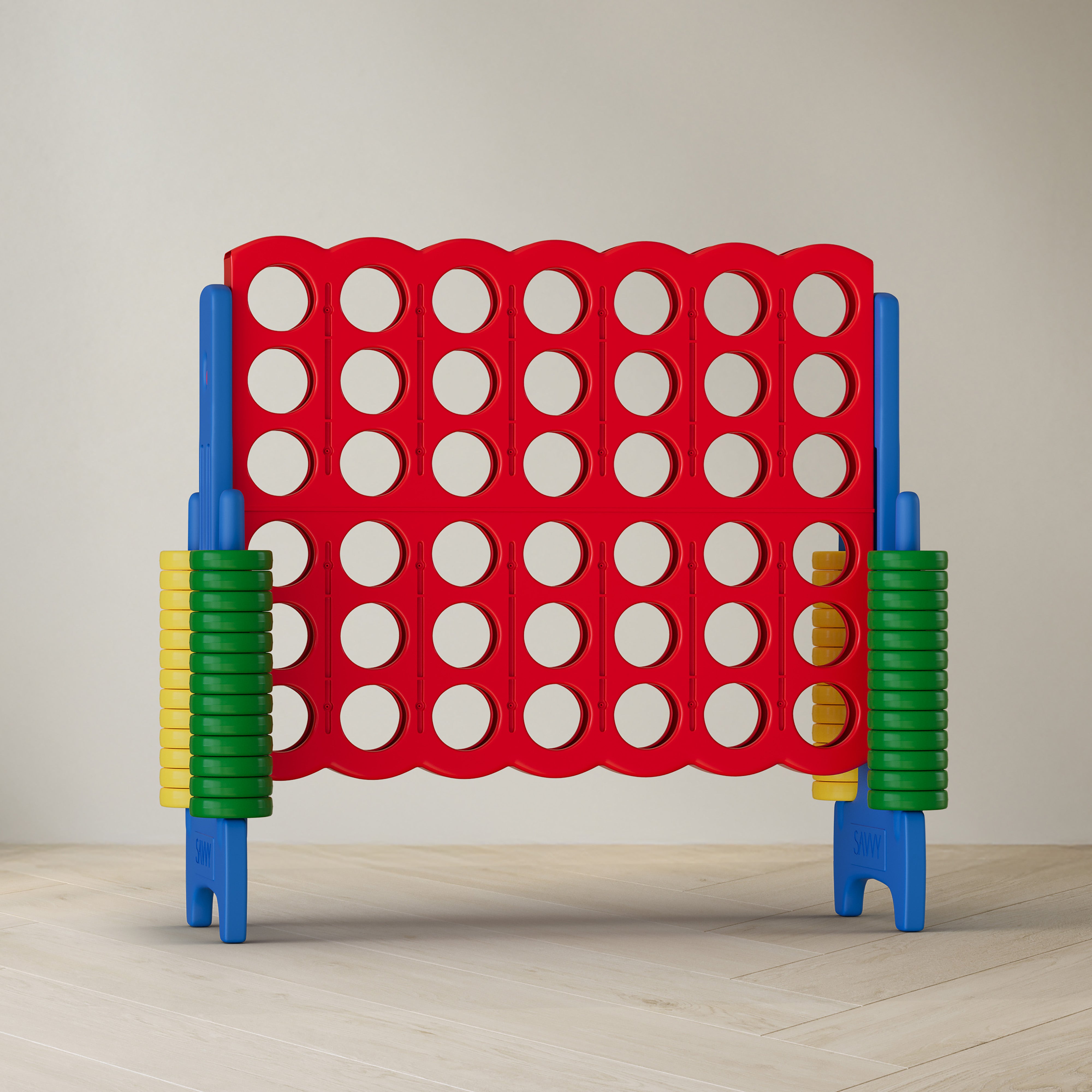 Giant 4-in-A-Row Indoor and Outdoor Yard Game Set, 3.8ft Tall