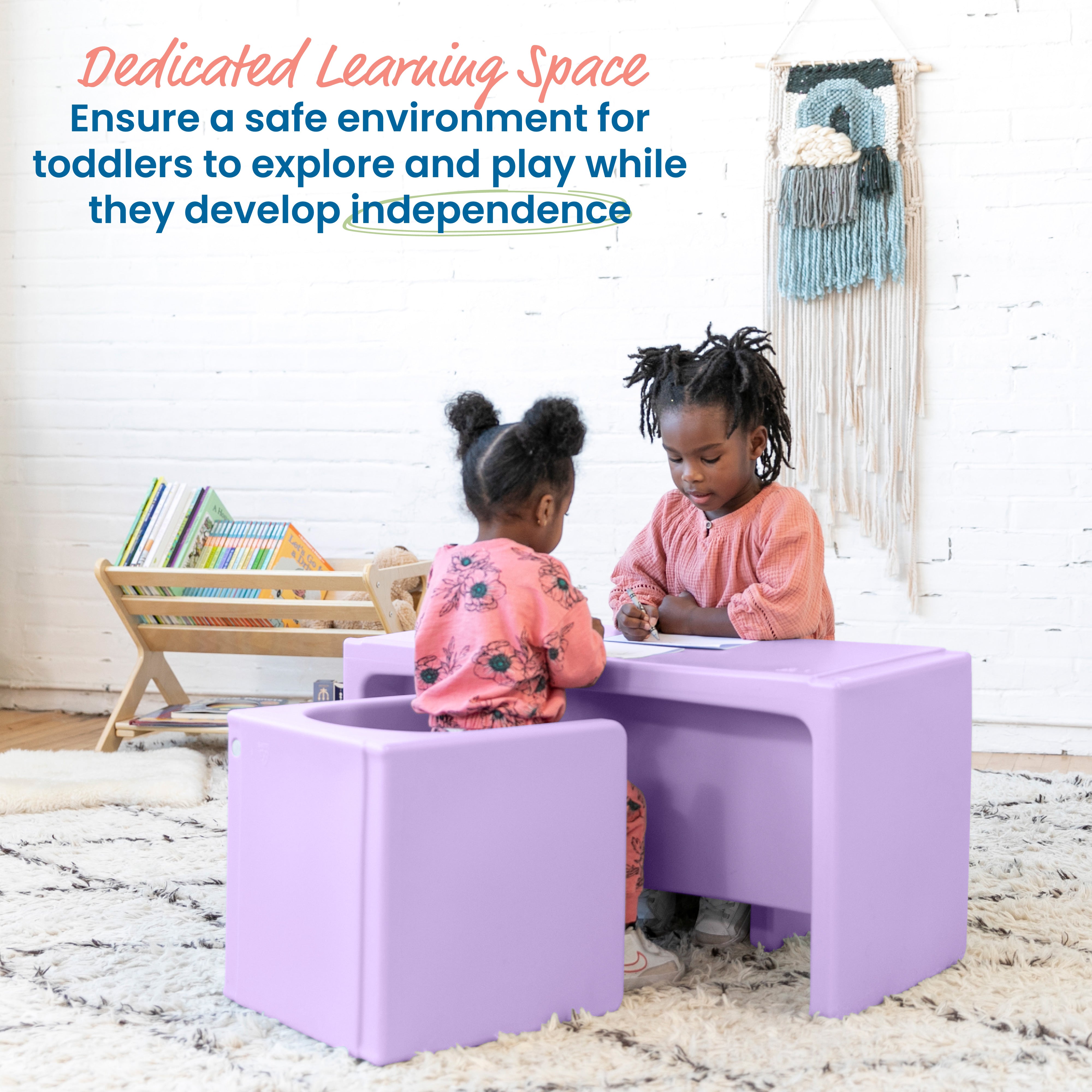 Tri-Me Table and Cube Chair Set, 3-Piece