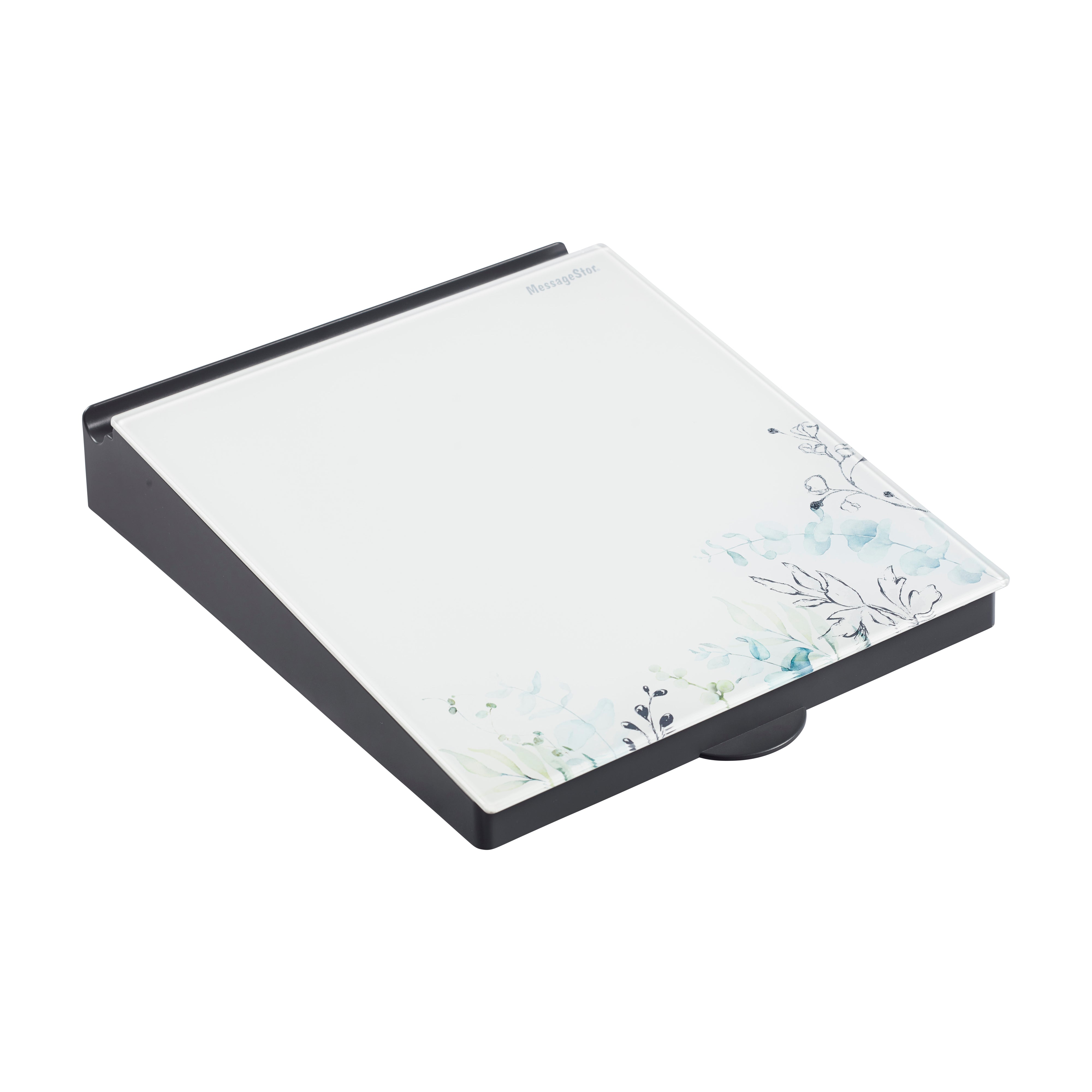 MessageStor Dry-Erase Glass Board Memo Station