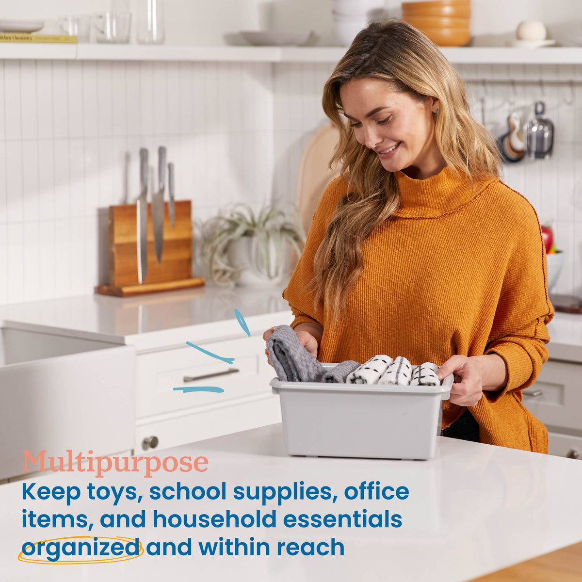 Scoop Front Plastic Storage Bins, 20-Piece