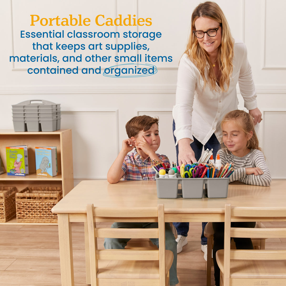 6-Compartment Large Plastic Caddy, 6-Pack