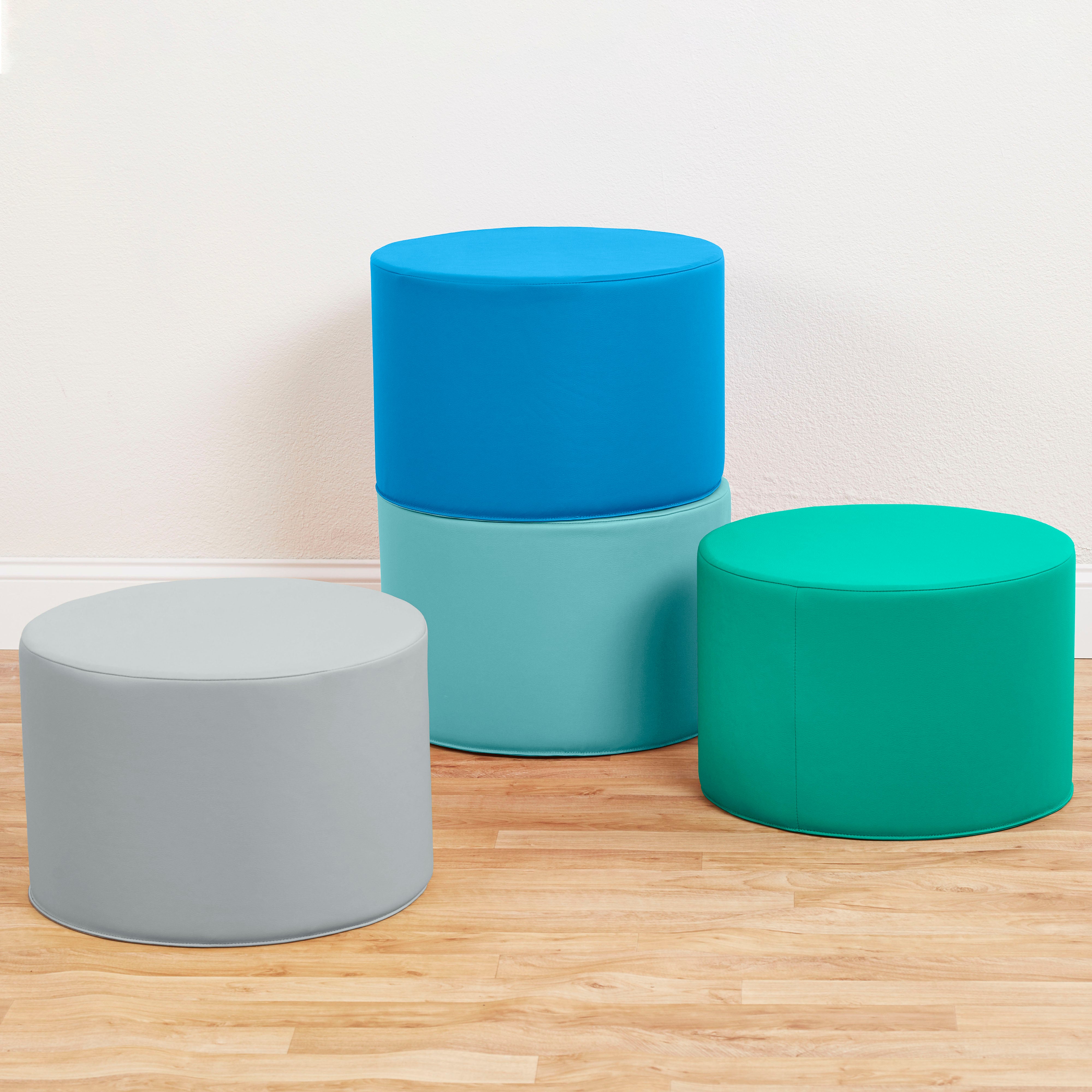 Foam Ottoman Set, Round, 4-Piece