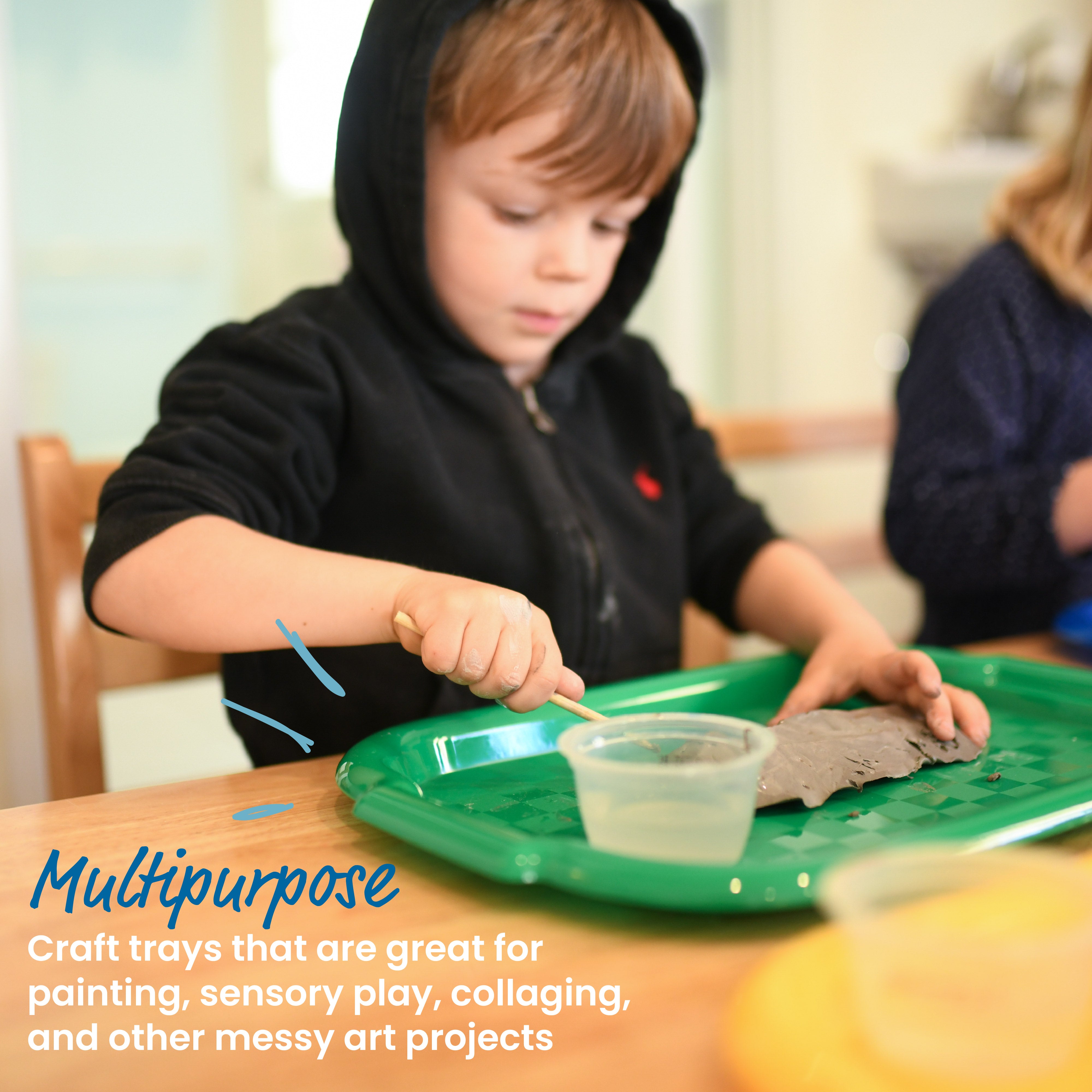 Colorful Plastic Art Trays for Kids, 6-Piece