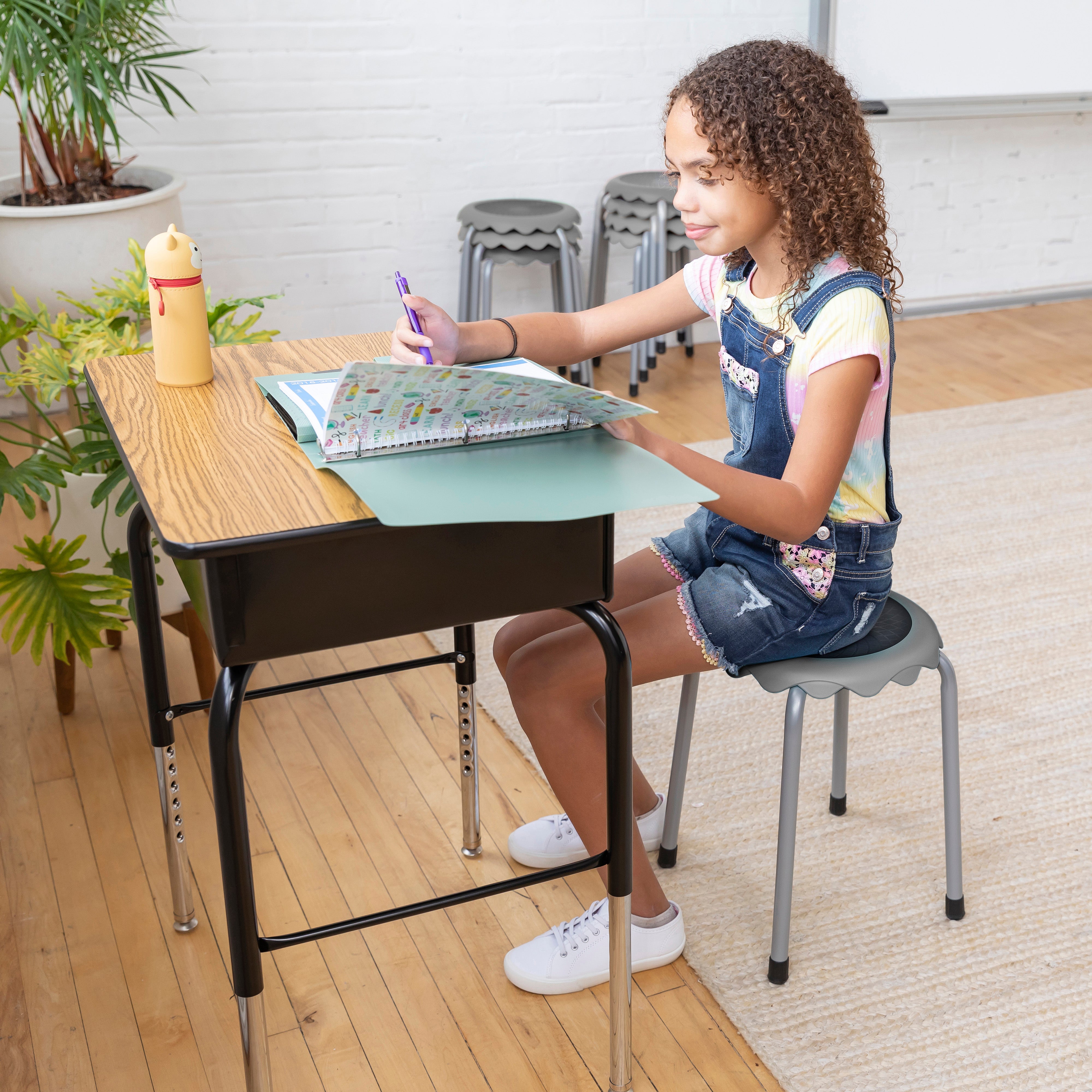 Daisy Stackable Stool with Glides Seating Set, 8-Piece