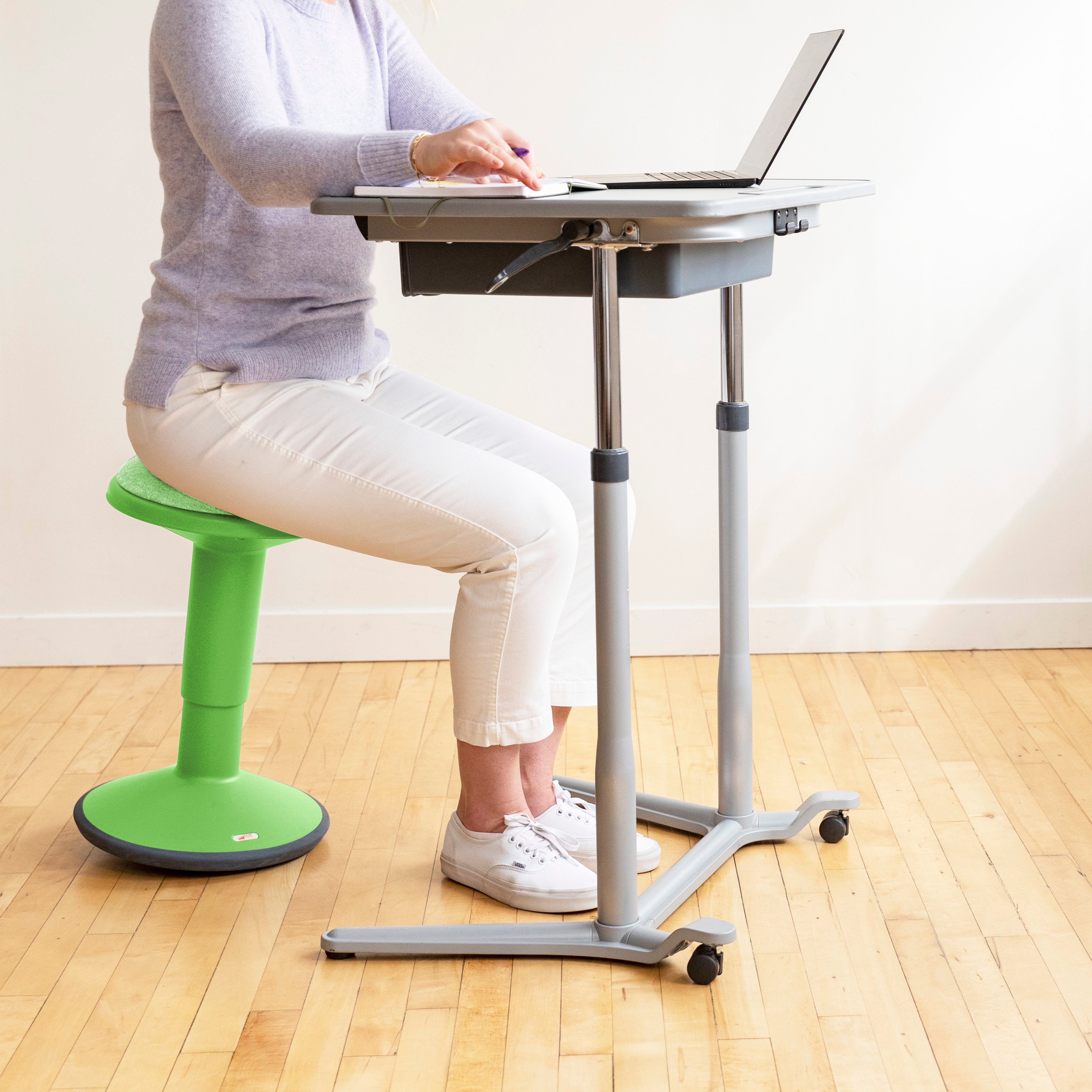 Sitwell Wobble Stool with Cushion, Adjustable Height