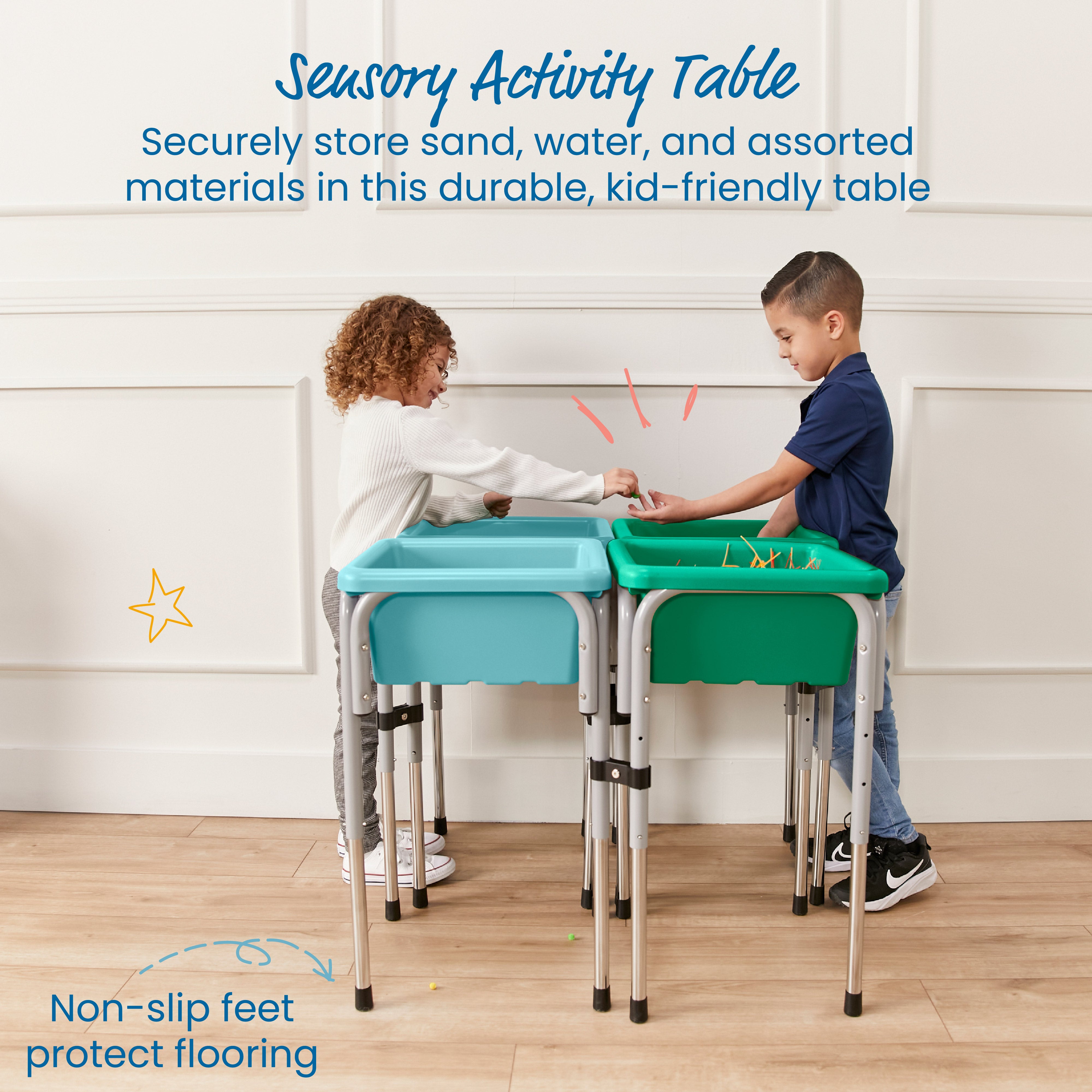 4-Station Sand and Water Adjustable Play Table