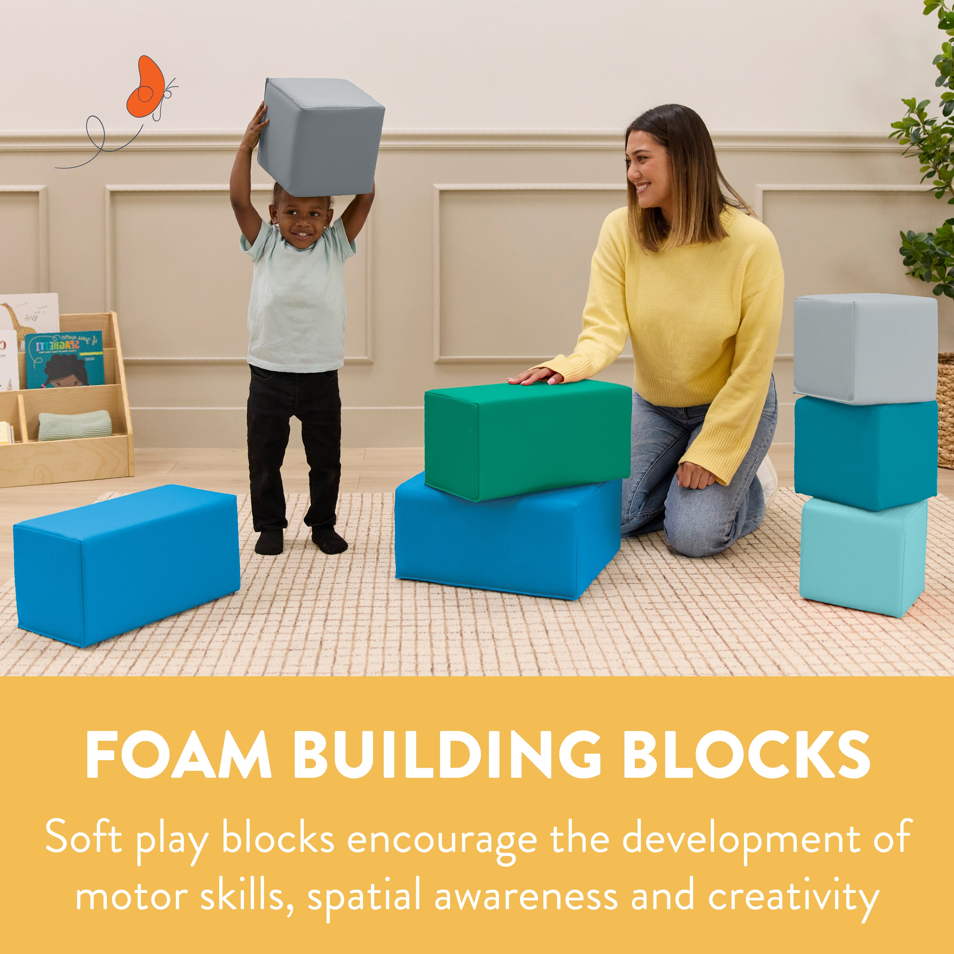 EarlyBuilder Foam Stacking Block Set, Large, 7-Piece