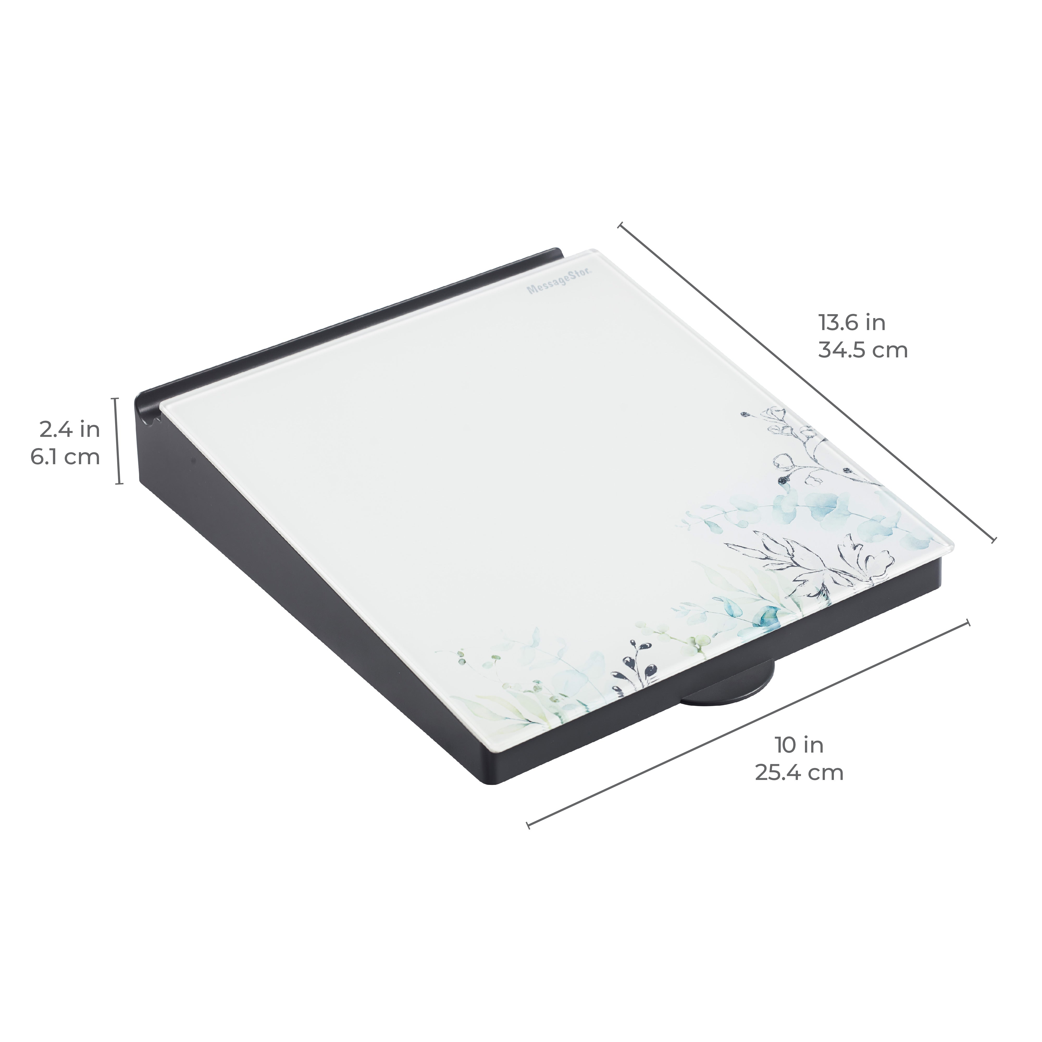 MessageStor Dry-Erase Glass Board Memo Station