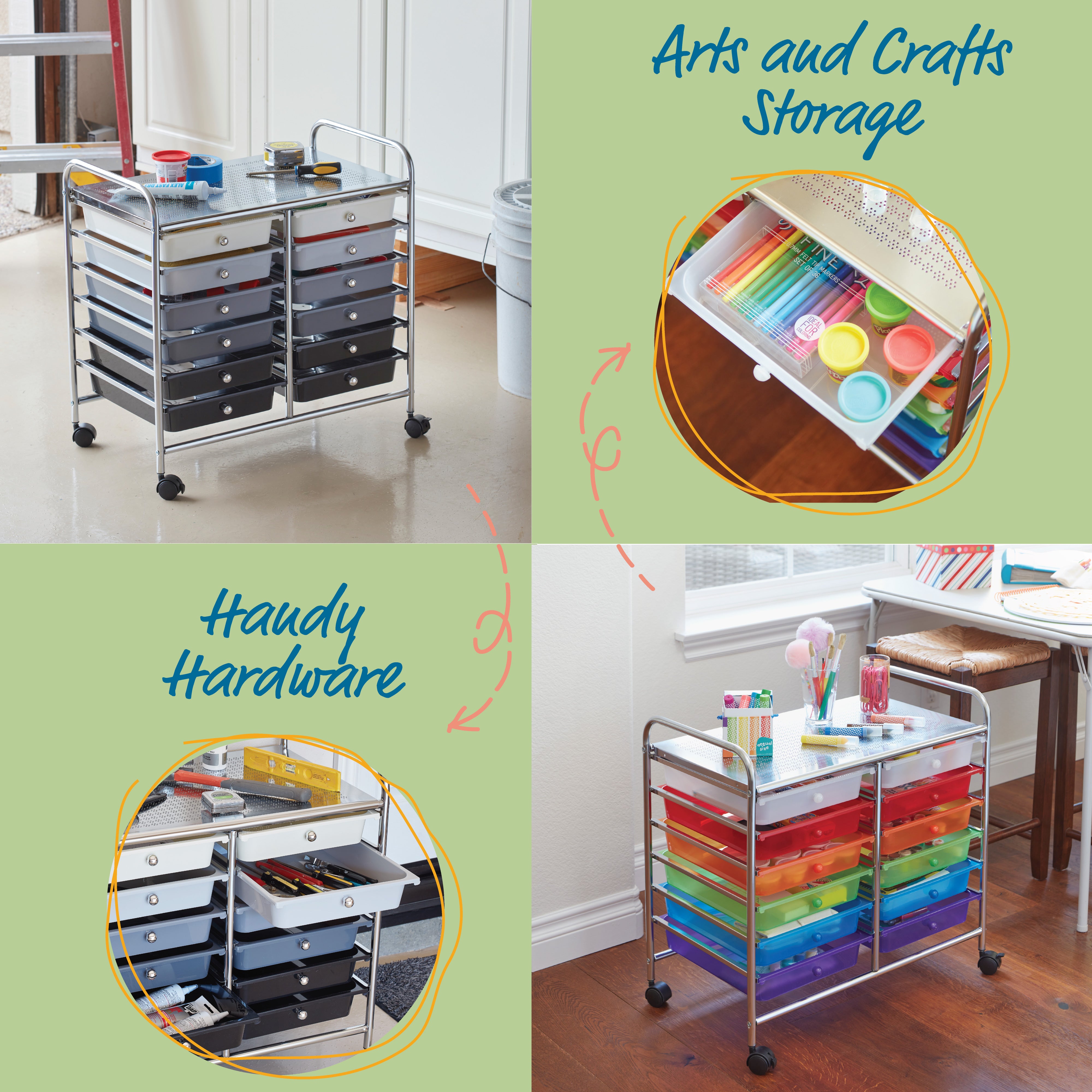 12-Drawer Value Mobile Storage Utility Cart