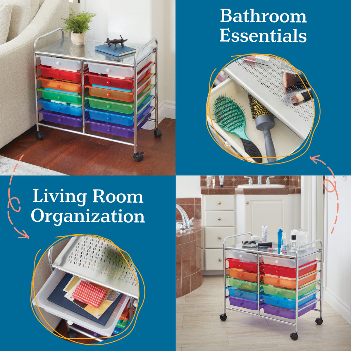 12-Drawer Value Mobile Storage Utility Cart