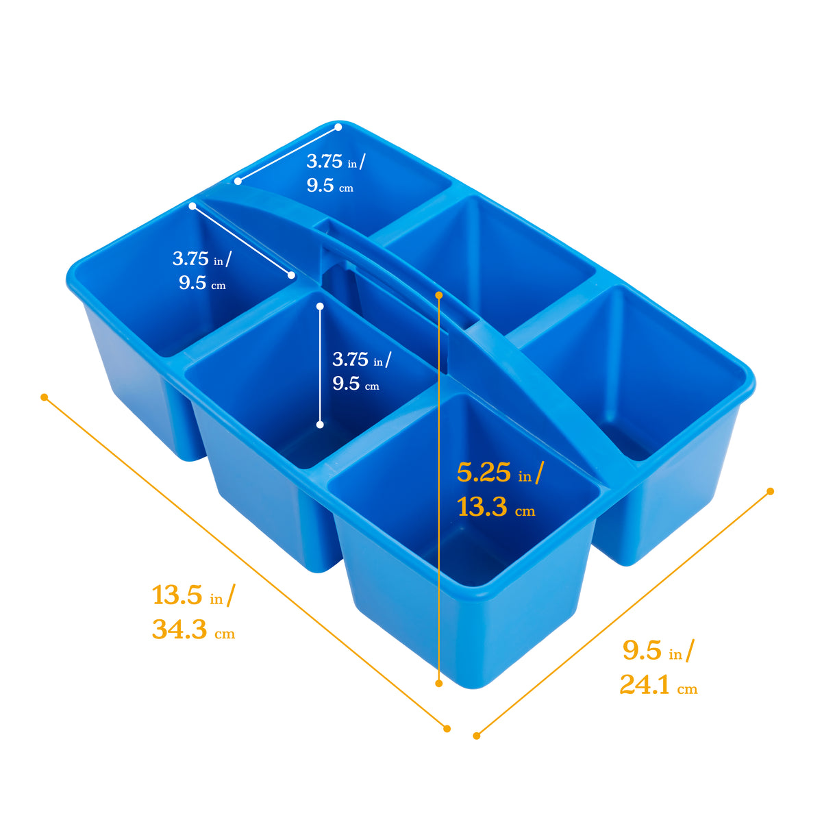 6-Compartment Large Plastic Caddy, 6-Pack