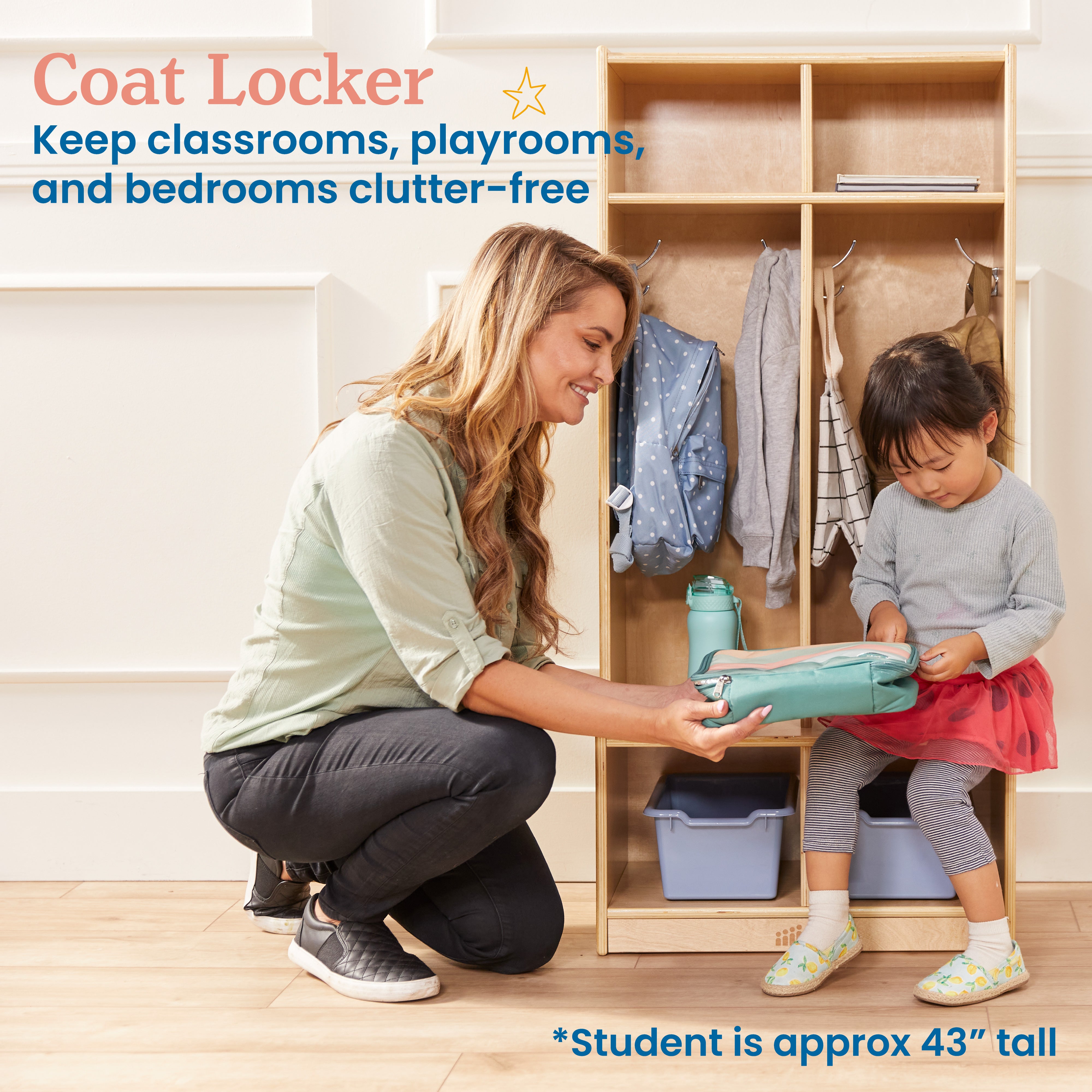2-Section Coat Locker with Bench