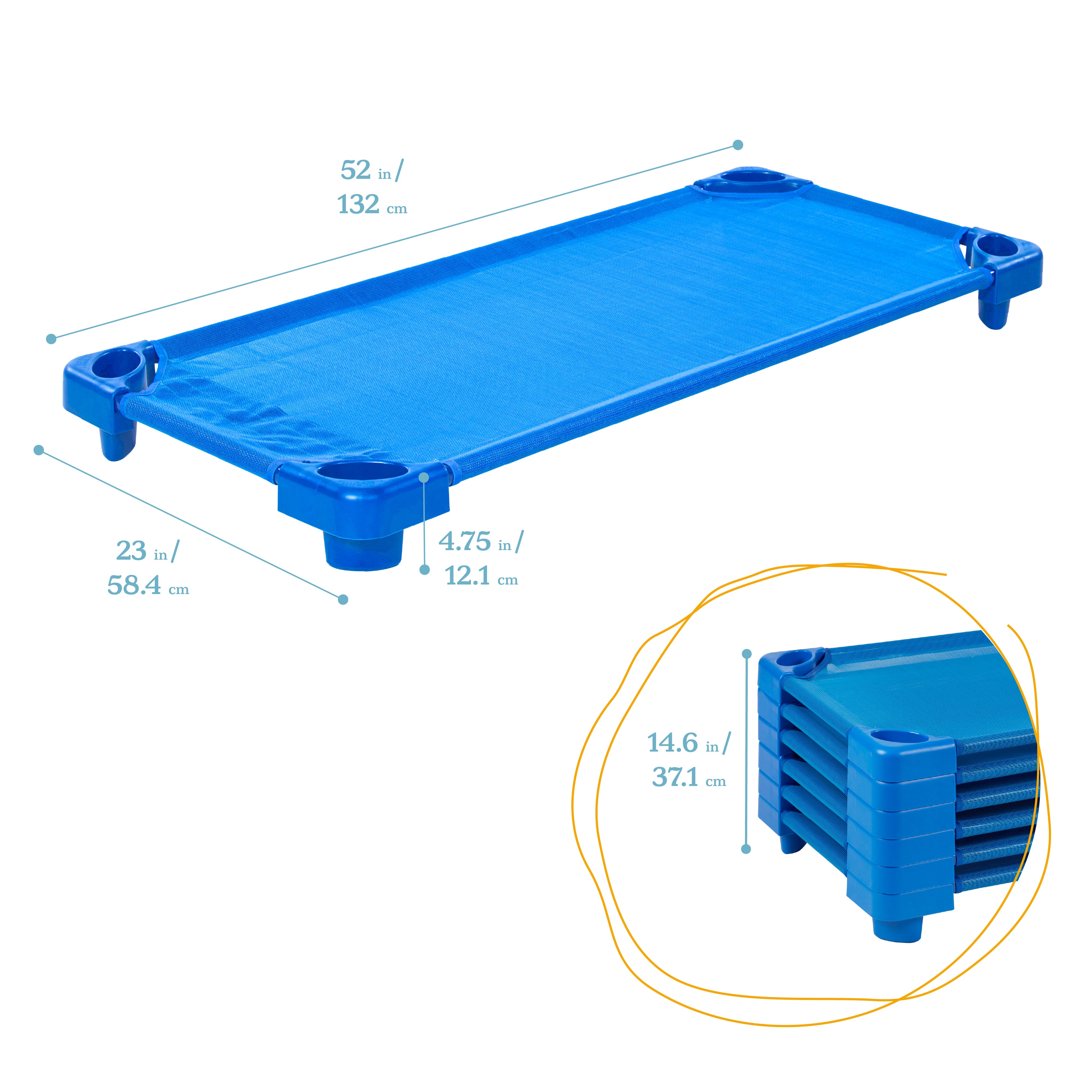Stackable Kiddie Cot, Ready-to-Assemble, Standard Size, 6-Pack