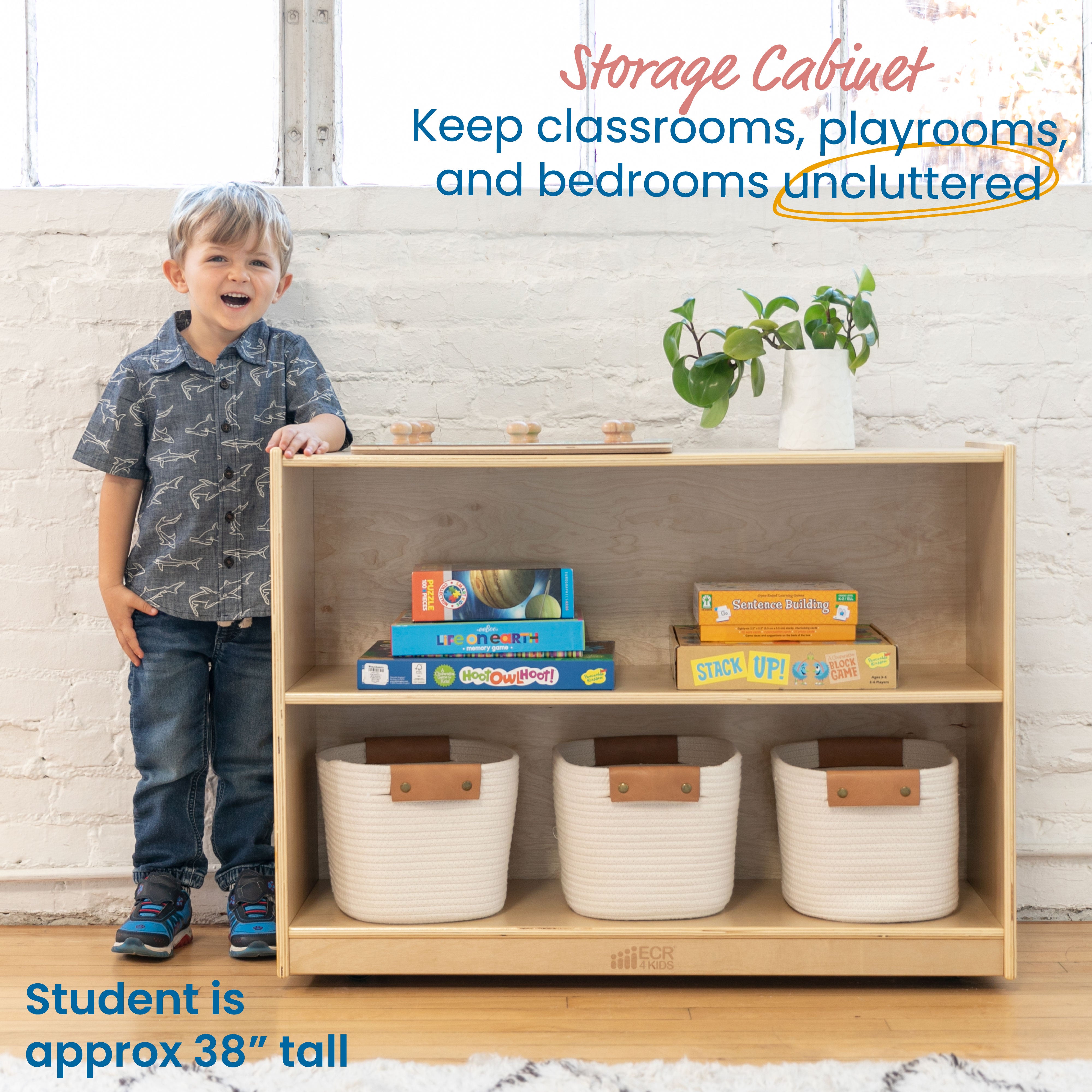 2-Shelf Mobile Storage Cabinet