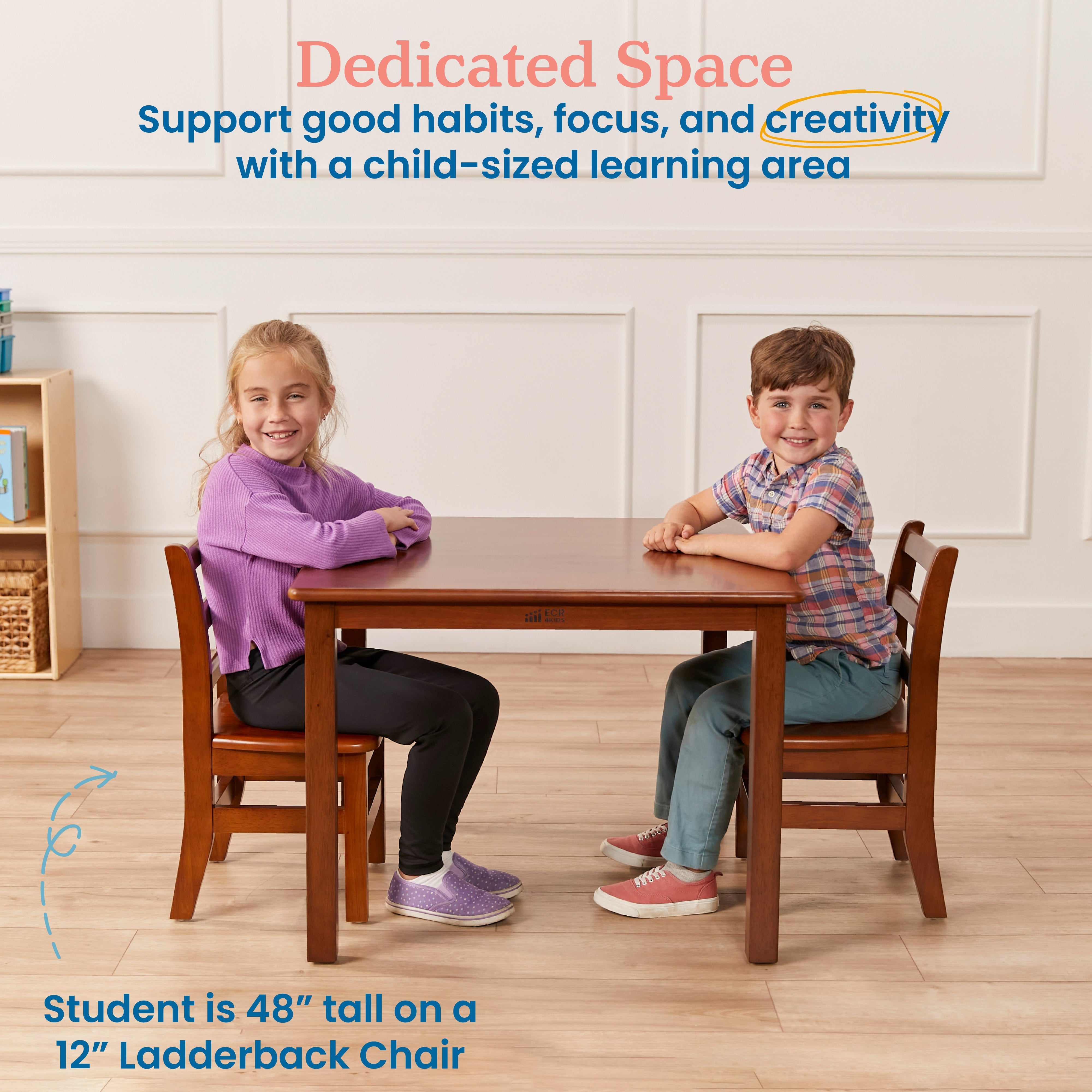 30in Square Hardwood Table with 22in Legs