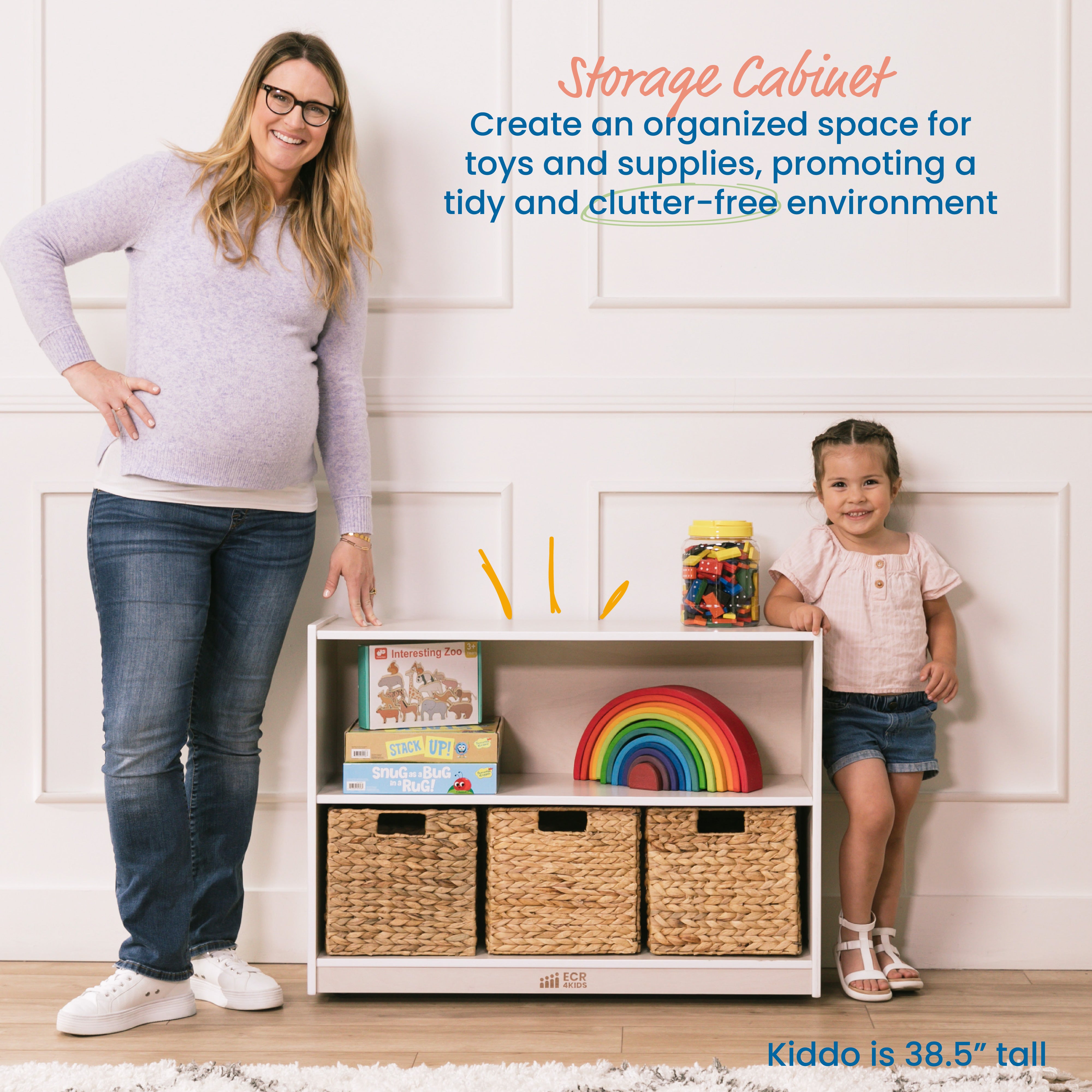 2-Shelf Mobile Storage Cabinet