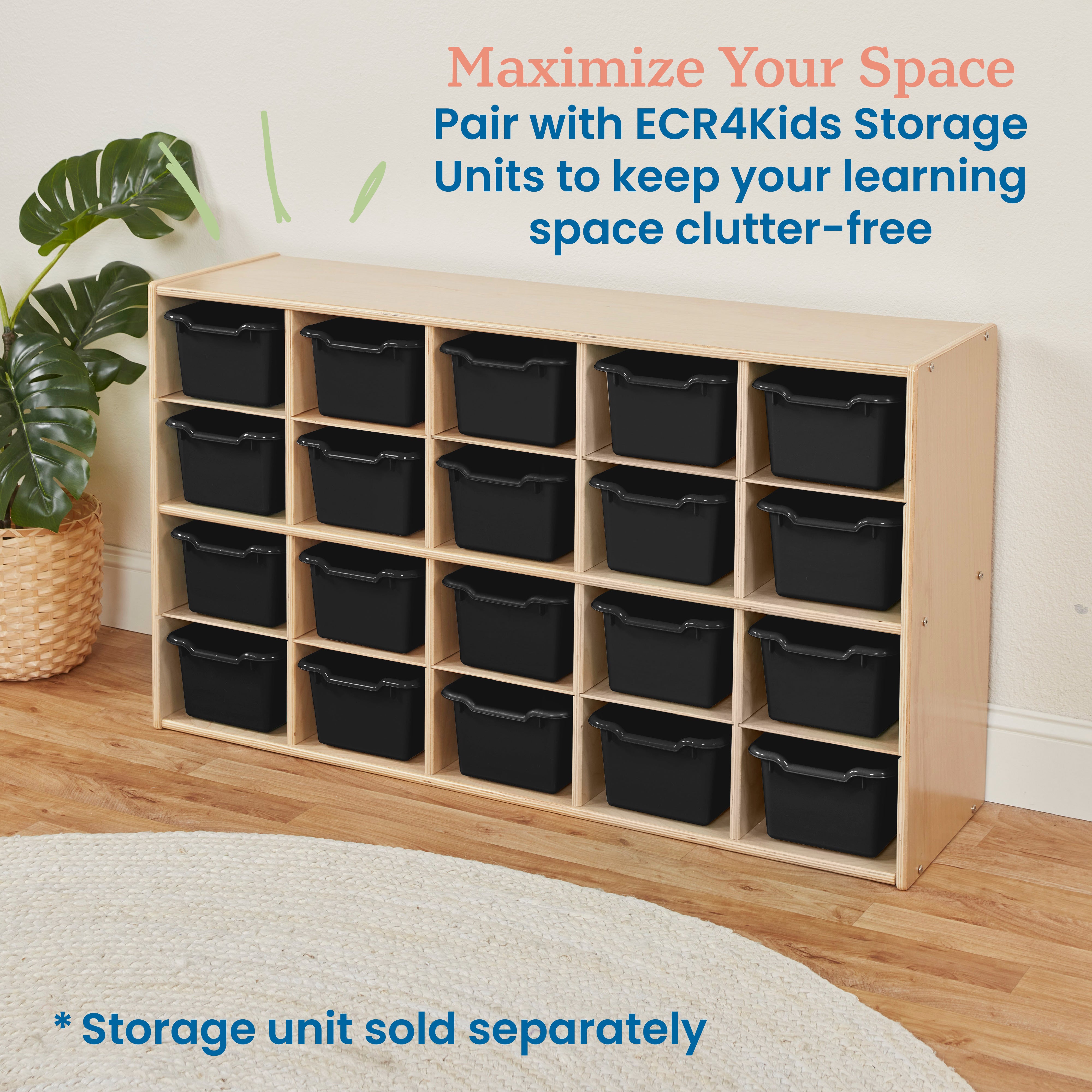 Scoop Front Storage Bin, 20-Piece