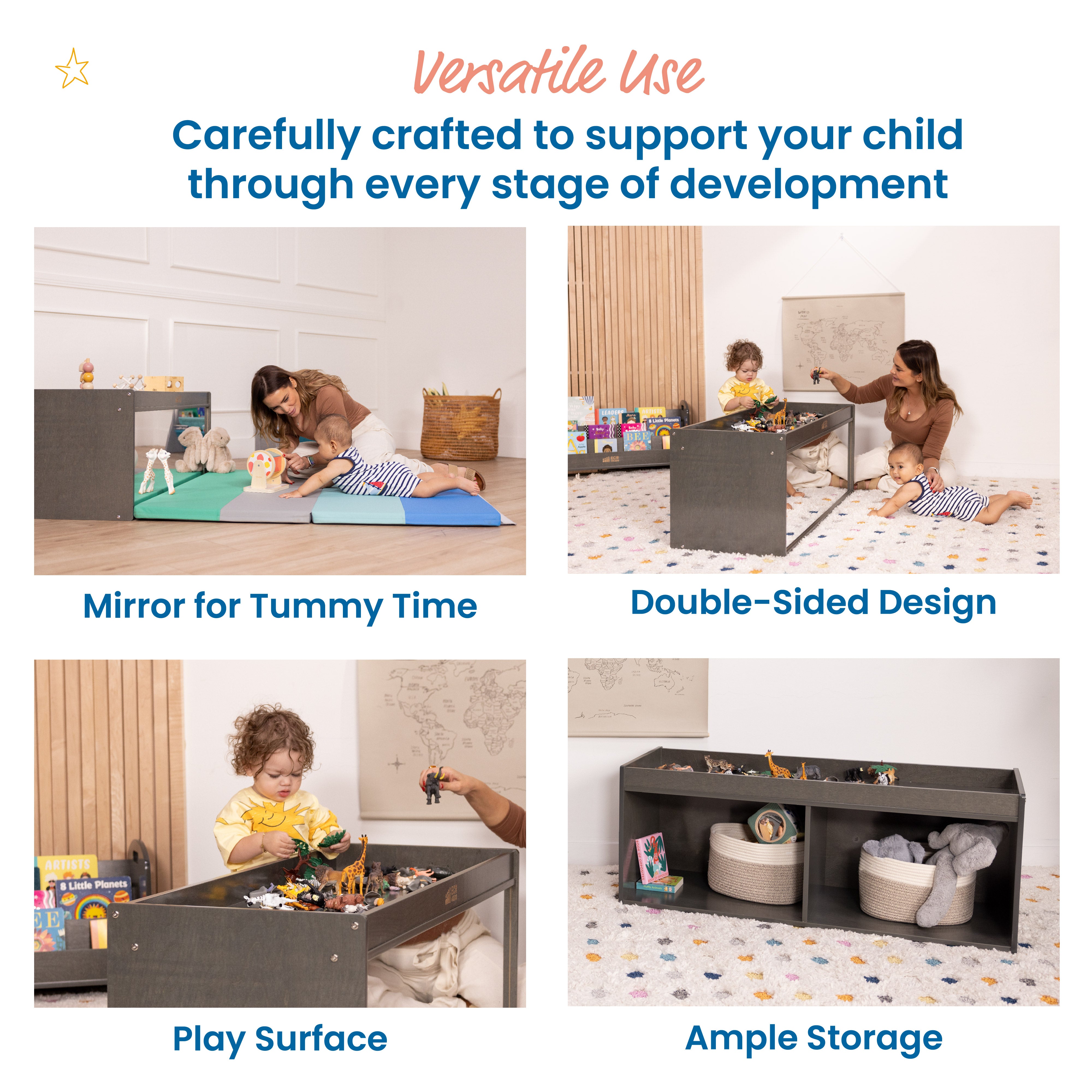 Storage Cabinet with Activity Top and Mirror