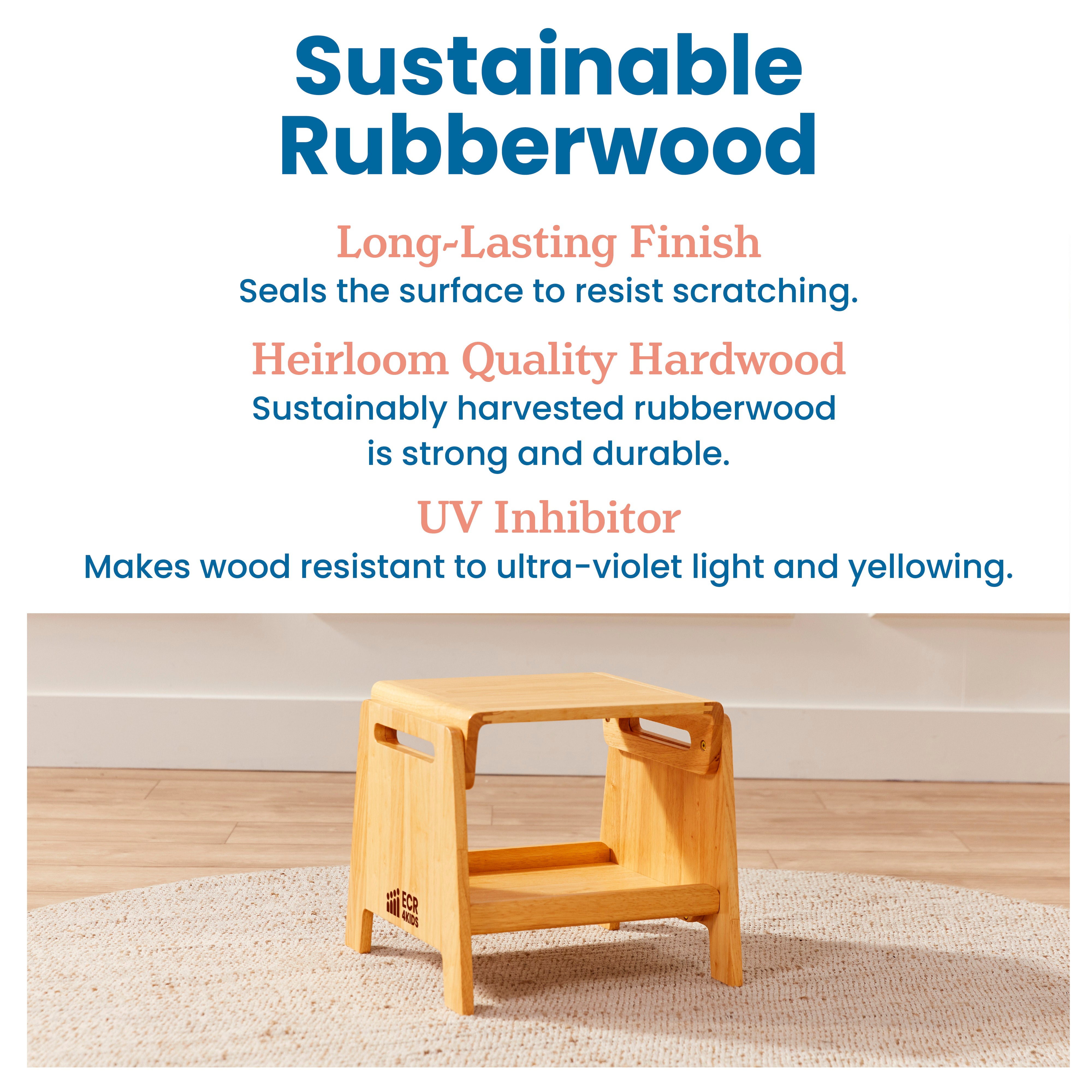 Sit or Step Stool, Kids Furniture, Natural