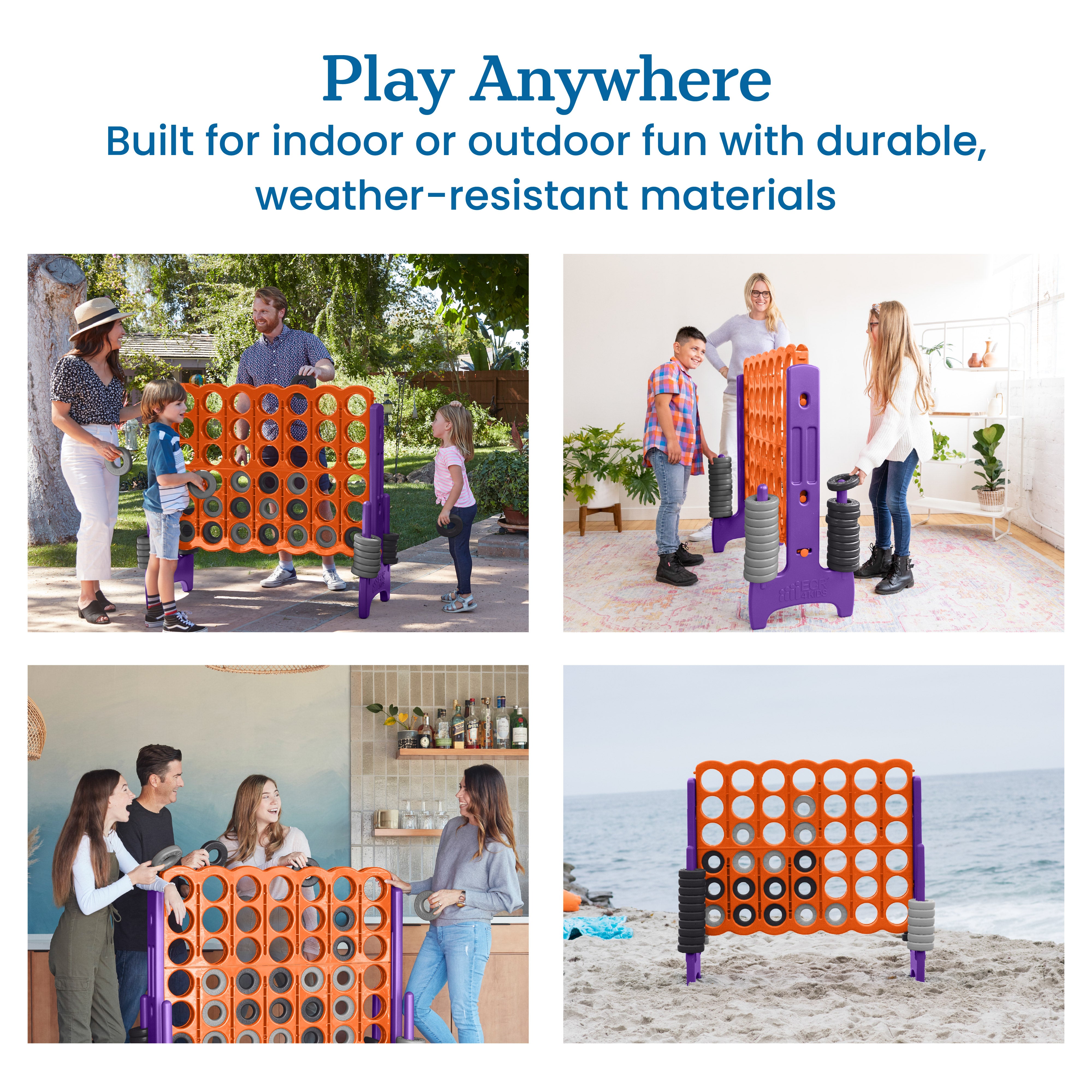 Jumbo 4-To-Score Giant Game with 42 Rings and Reset Sliders