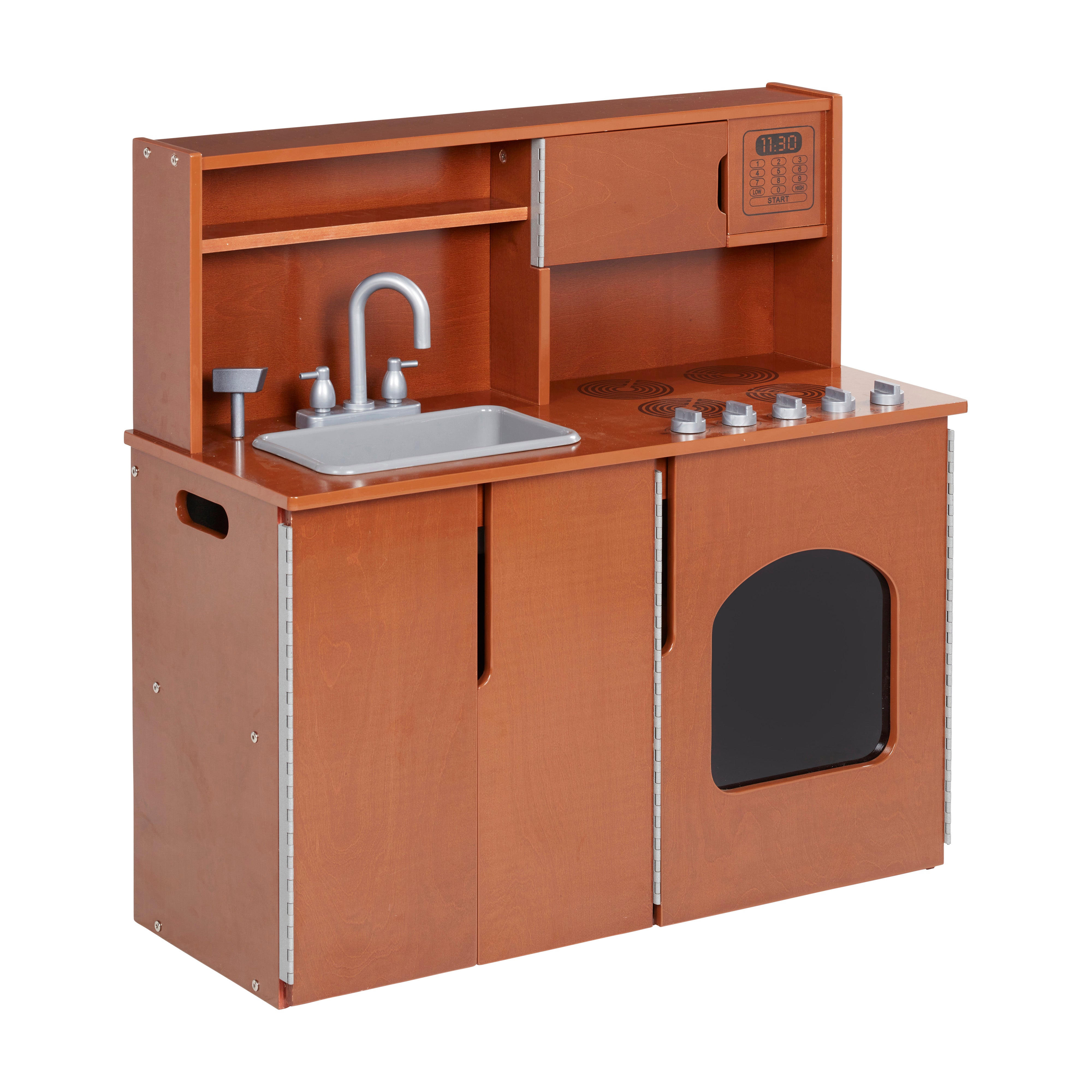 4-in-1 Kitchen, Sink, Stove, Oven, Microwave and Storage