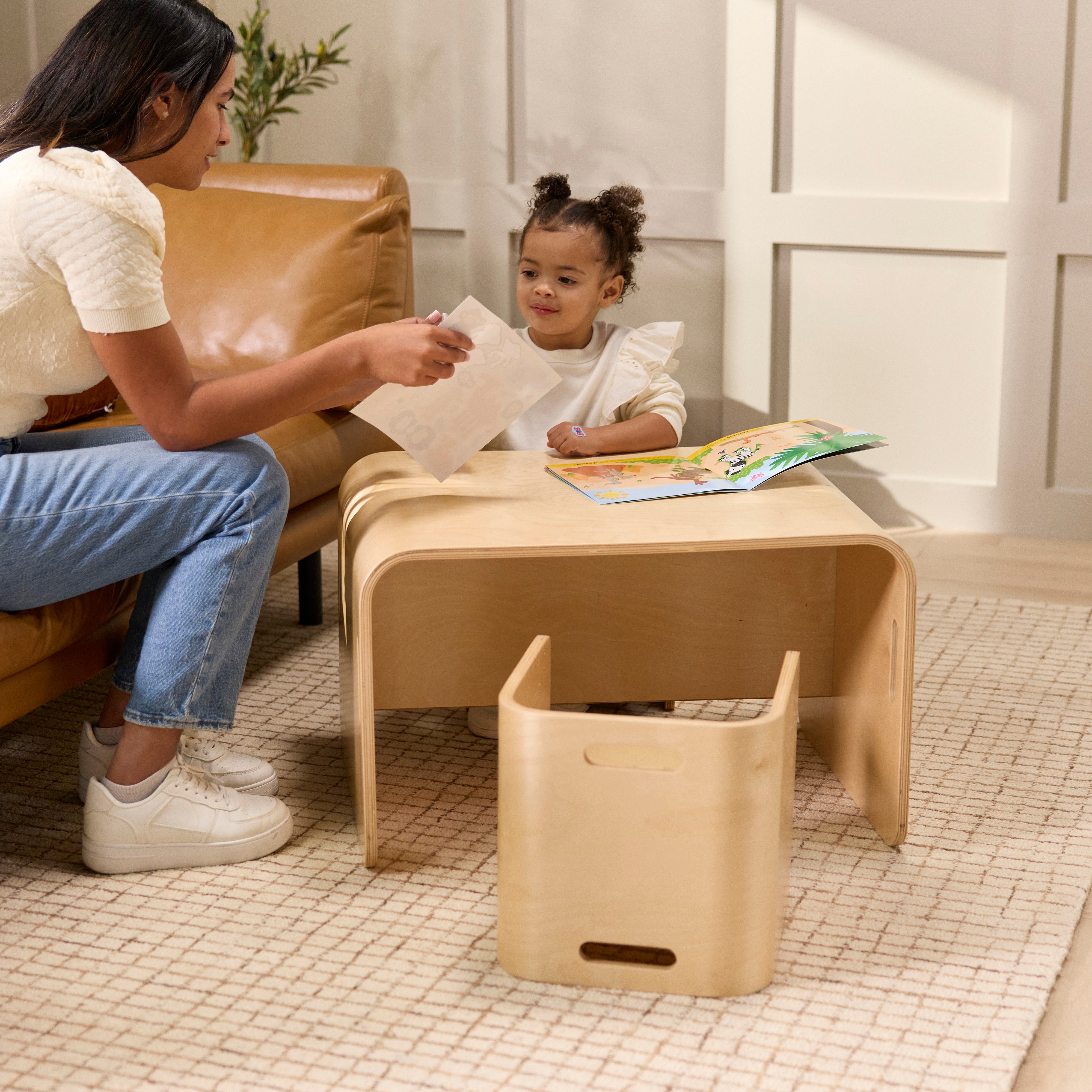 Bentwood Adaptable Kids Table and Chairs Set, 3-Piece