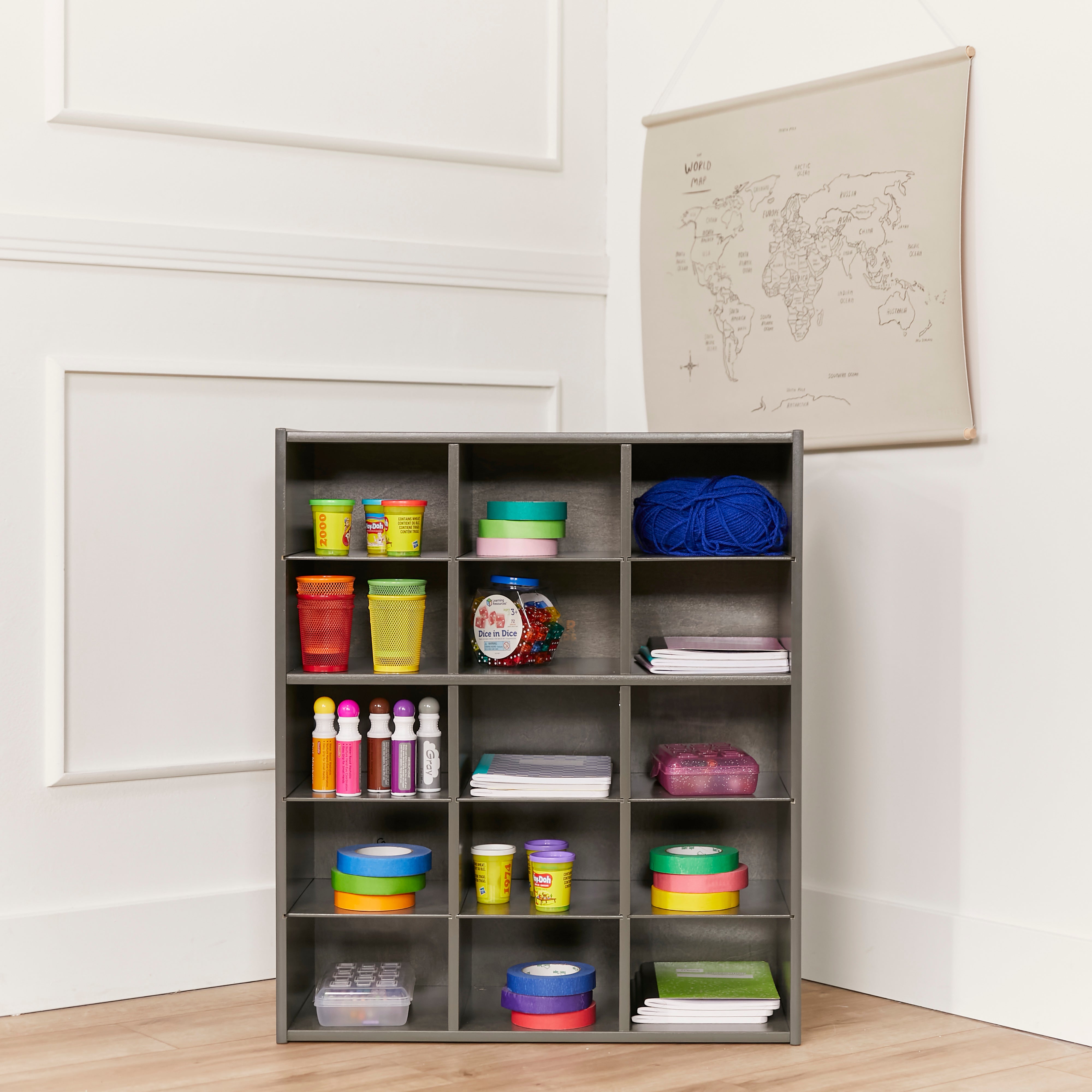 Streamline 15 Cubby Tray Storage Cabinet, 5x3