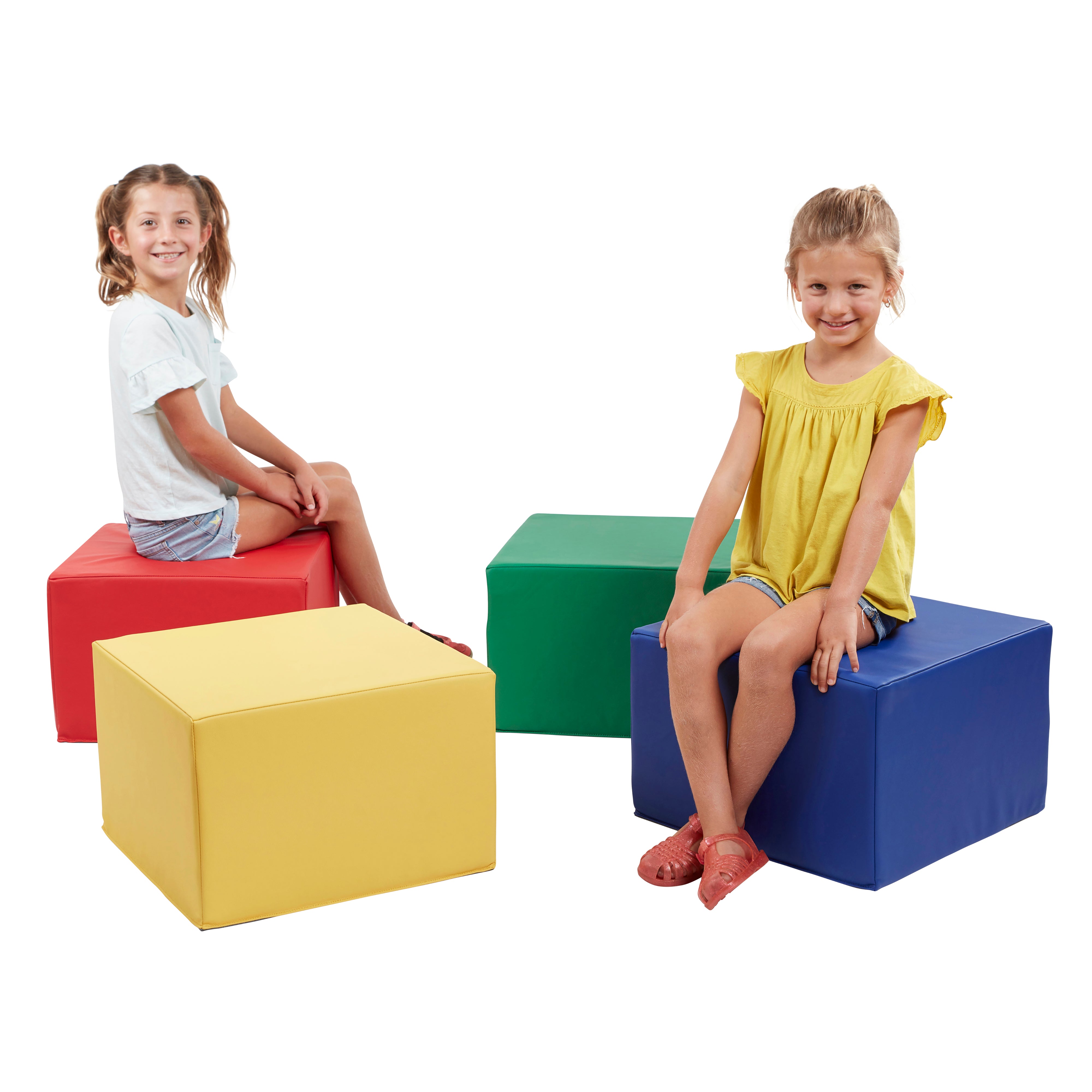 Foam Ottoman Set, Square, 4-Piece