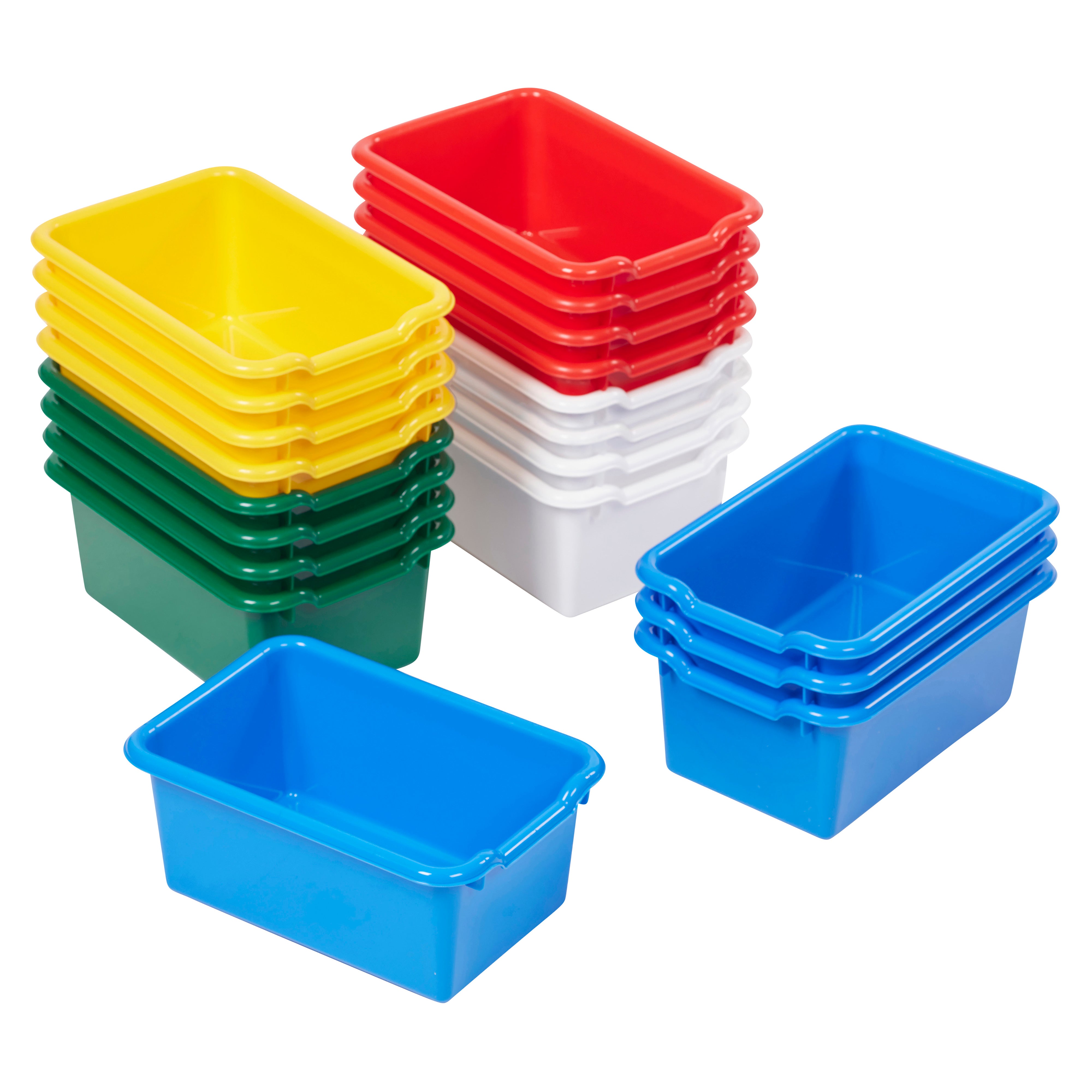 Scoop Front Plastic Storage Bins, 20-Piece