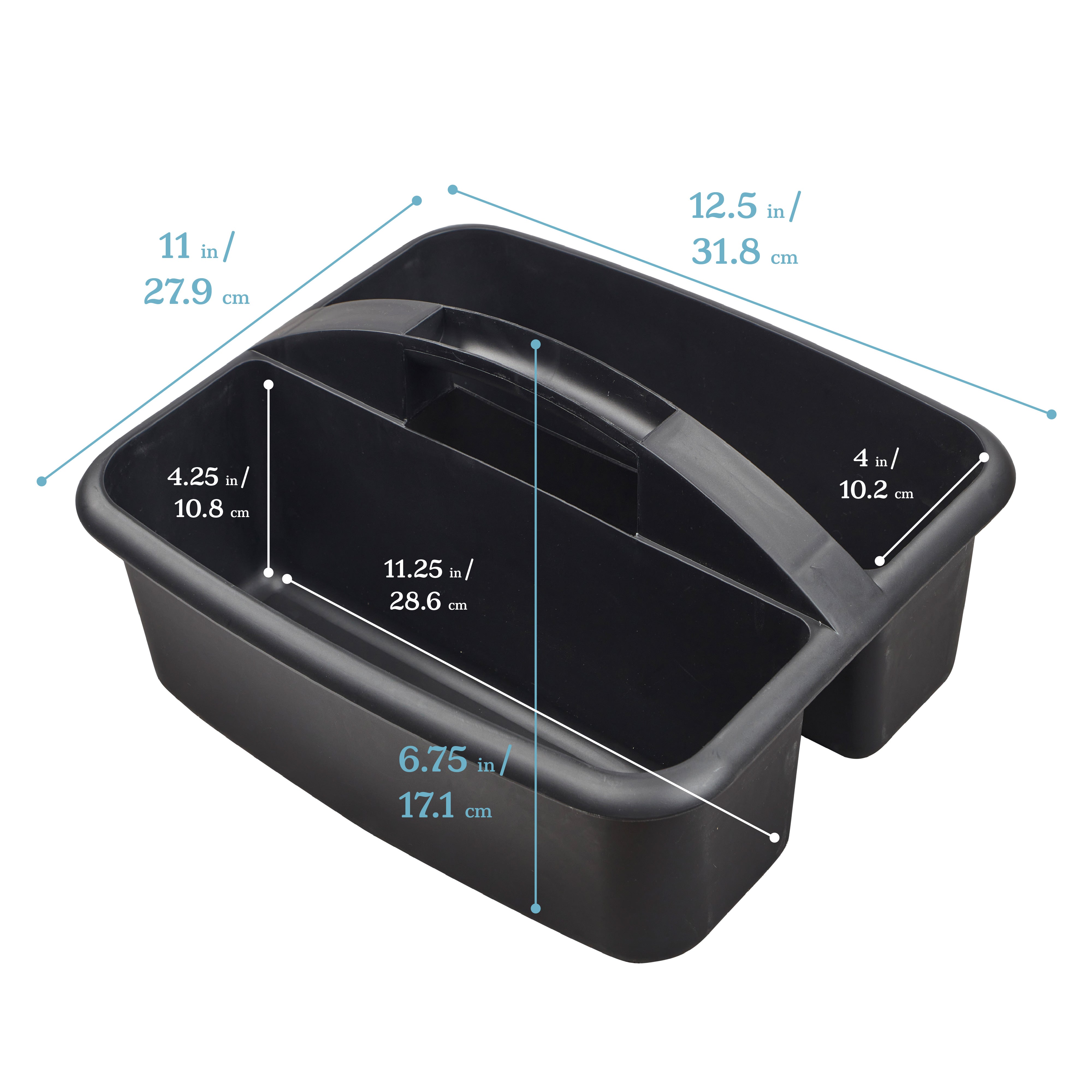 2-Compartment Large Plastic Caddy, 6-Pack