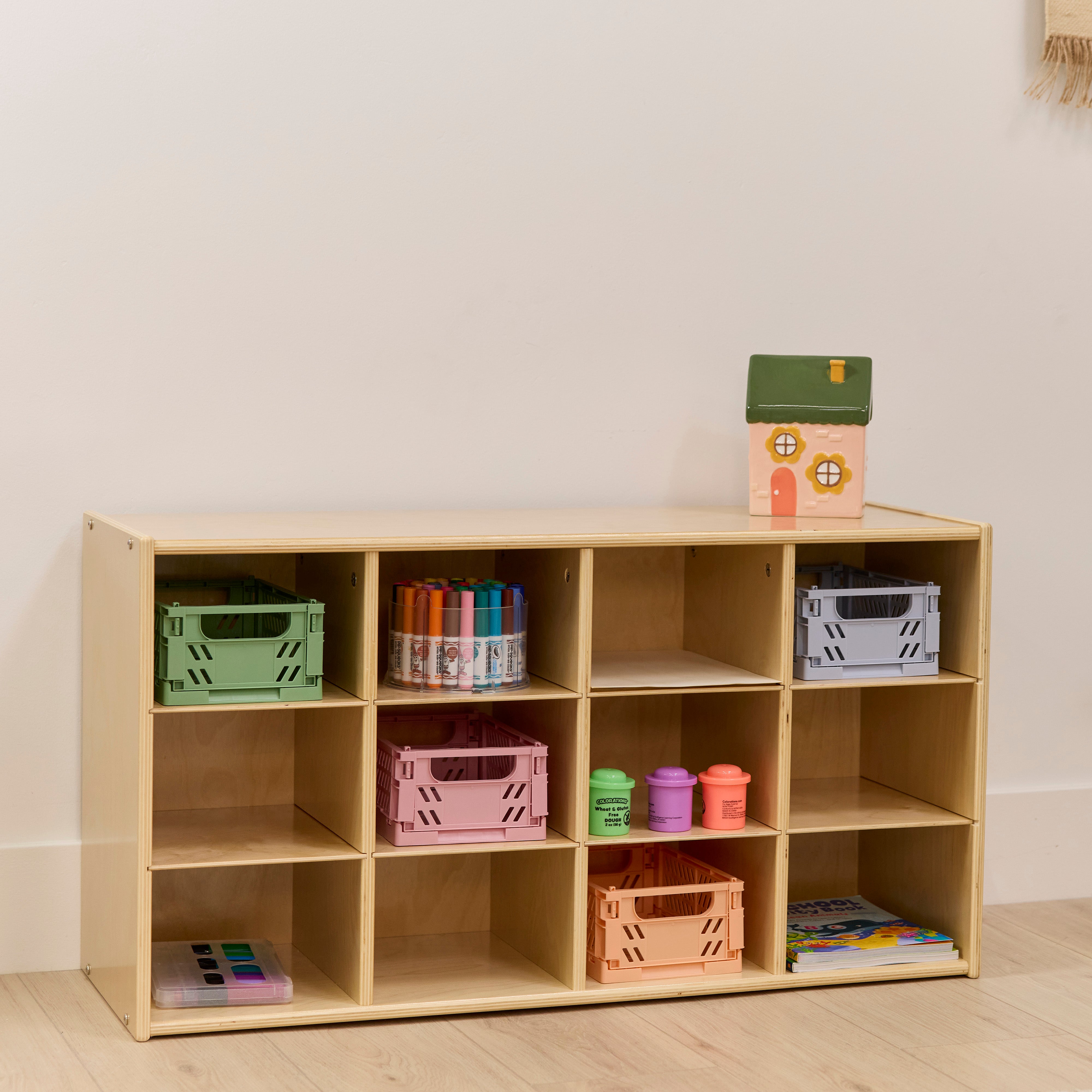 Sleekline 12-Compartment Cubby Storage Cabinet, 3x4