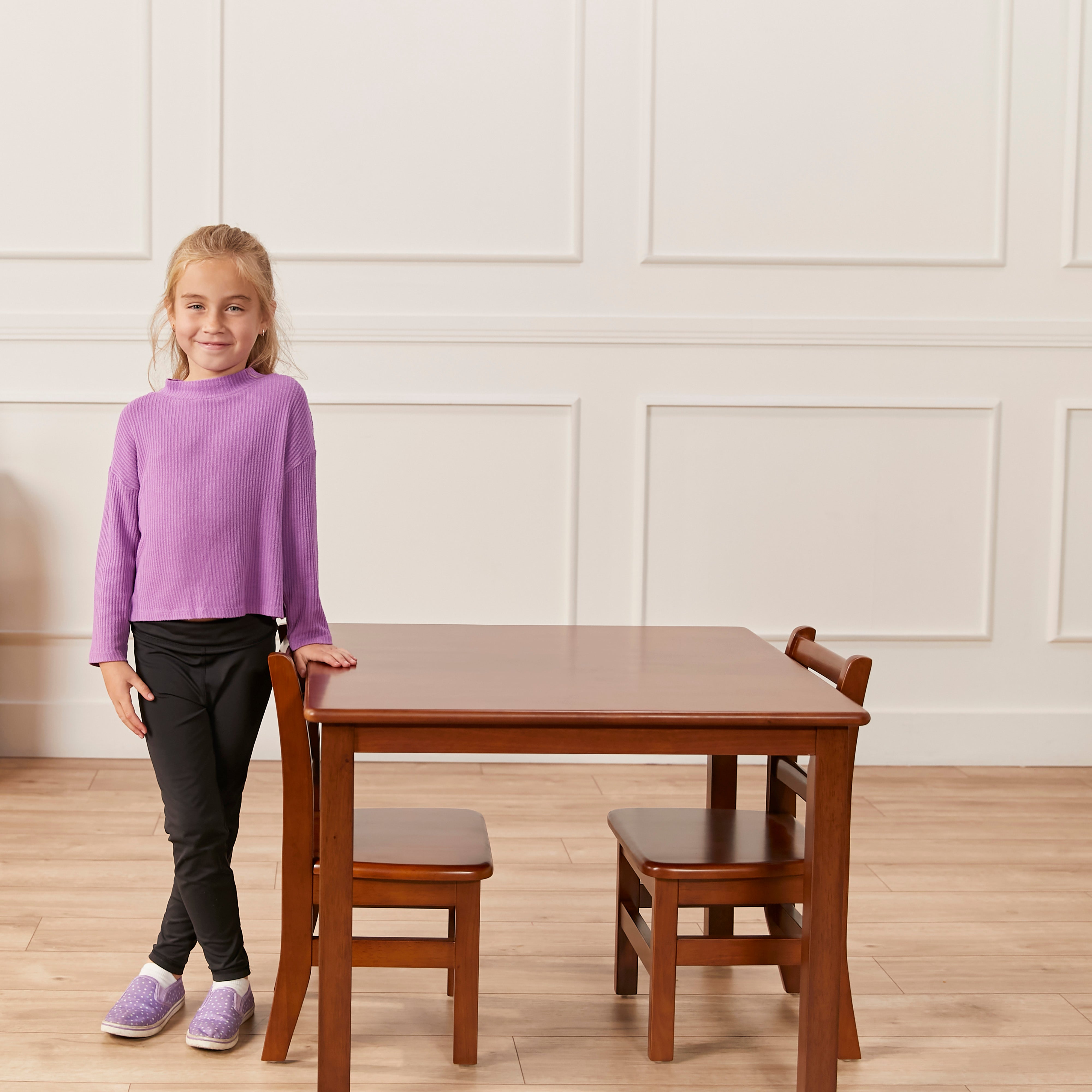 30in Square Hardwood Table with 22in Legs