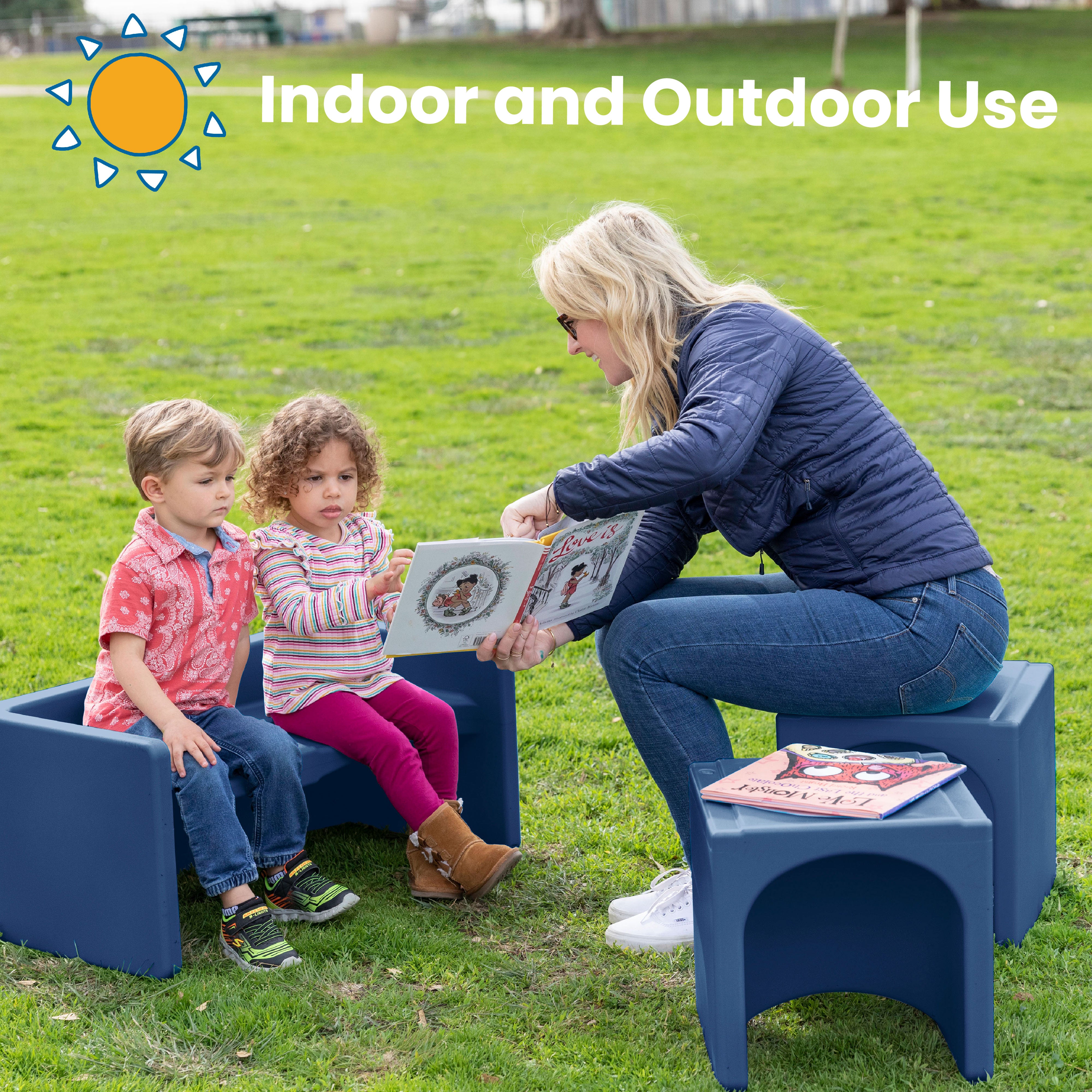 Tri-Me Table and Cube Chair Set, 3-Piece