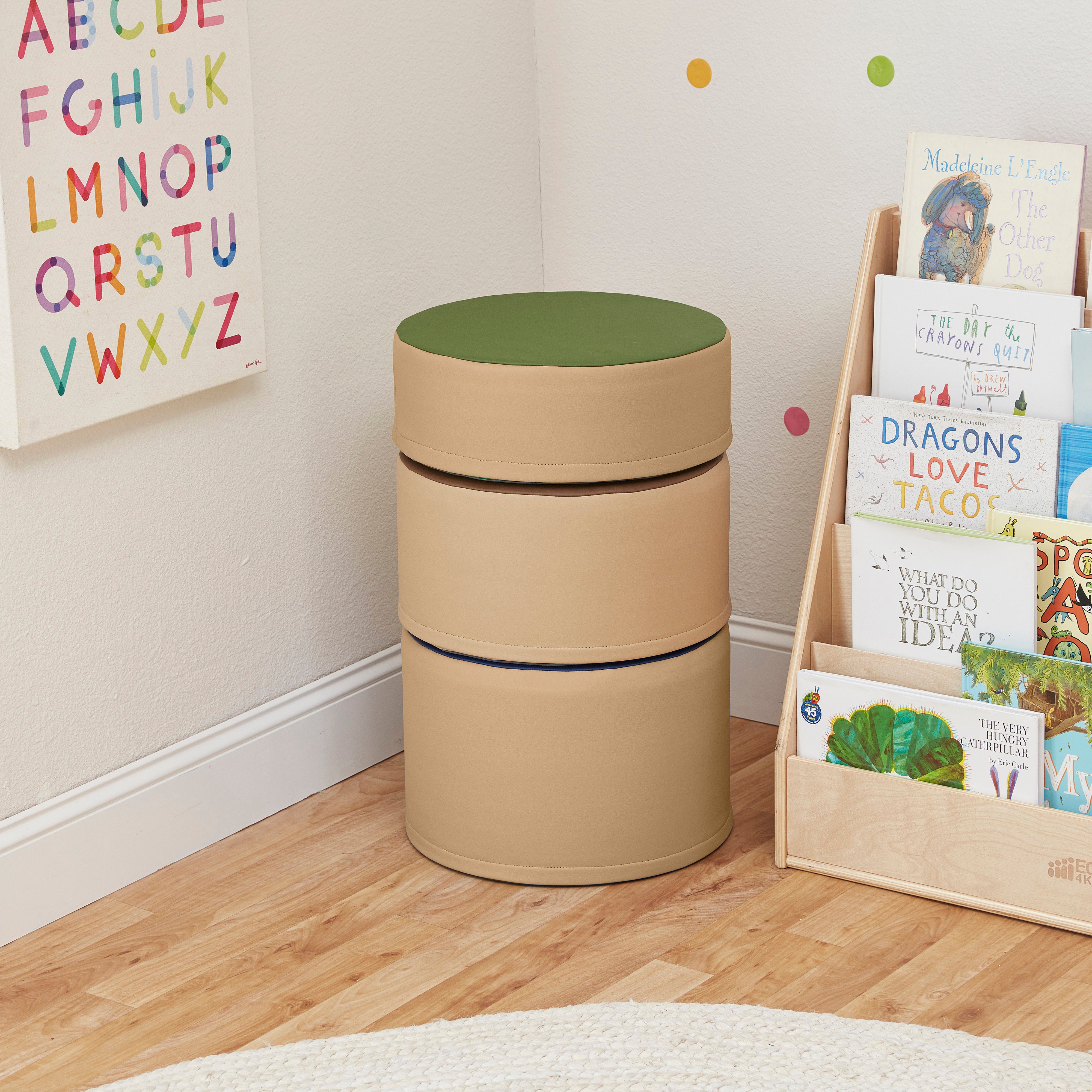 Colorful Stump Stool Set, 3-Piece